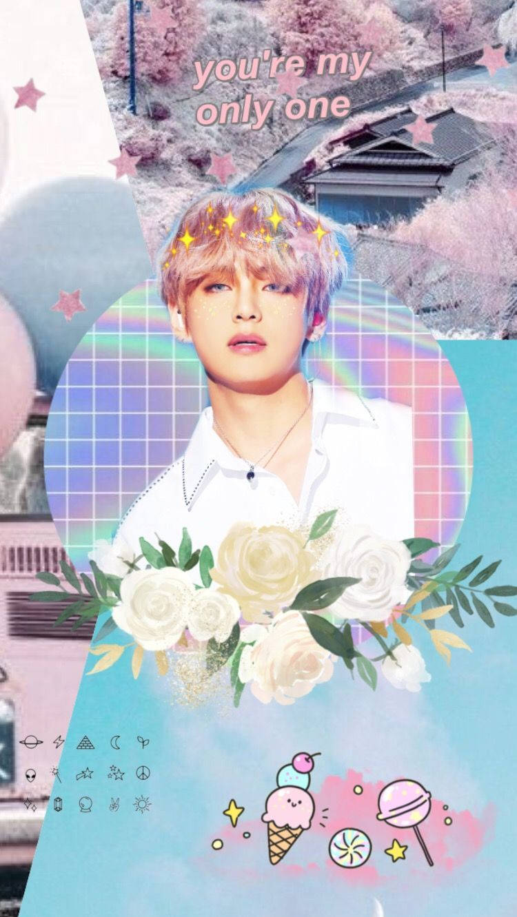 Aesthetic Pastel ni BTS Member V Wallpaper