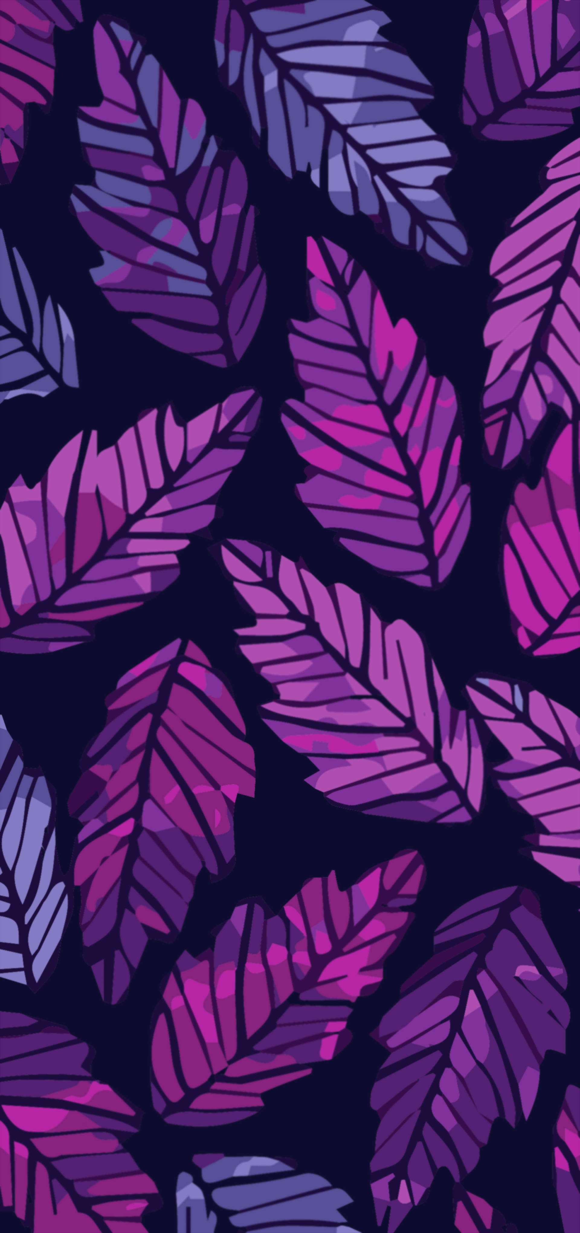 Aesthetic Pattern ng Lilang Foliage Wallpaper