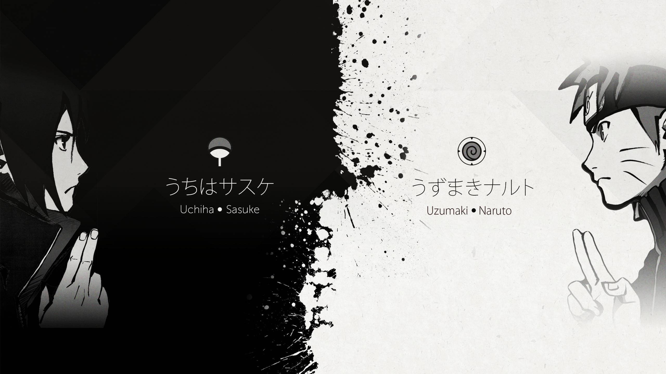 Aesthetic Sasuke Naruto Itim at Puti Wallpaper