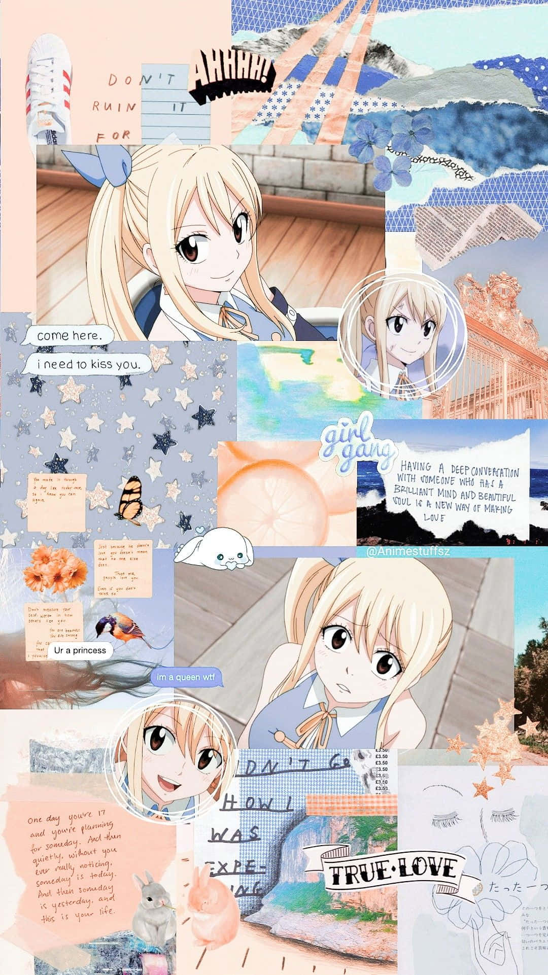 Aesthetic Scrapbook Collage ng Fairy Tail Wallpaper