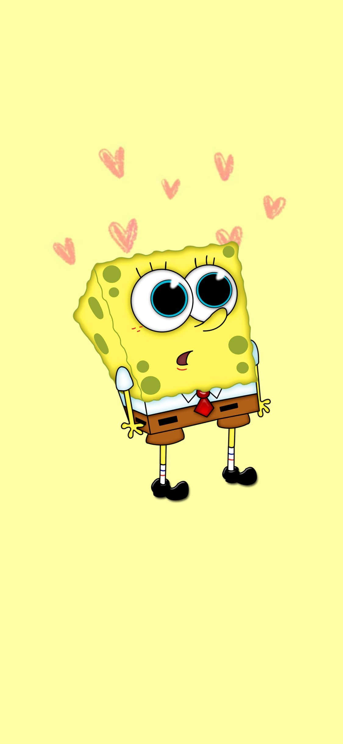Aesthetic SpongeBob Na May Mini Hearts Wallpaper