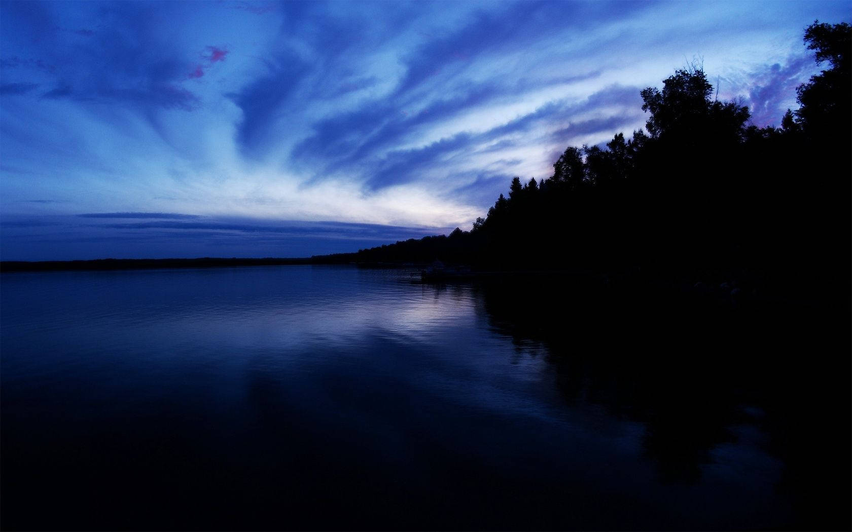 Aesthetic Sunset Dark Blue HD Wallpaper