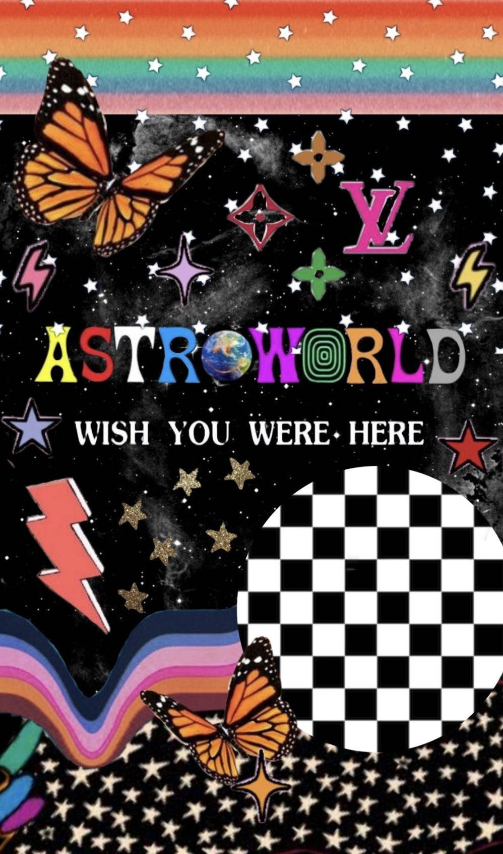 Aesthetic Trippy Astroworld Travis Scott Paruparo Wallpaper