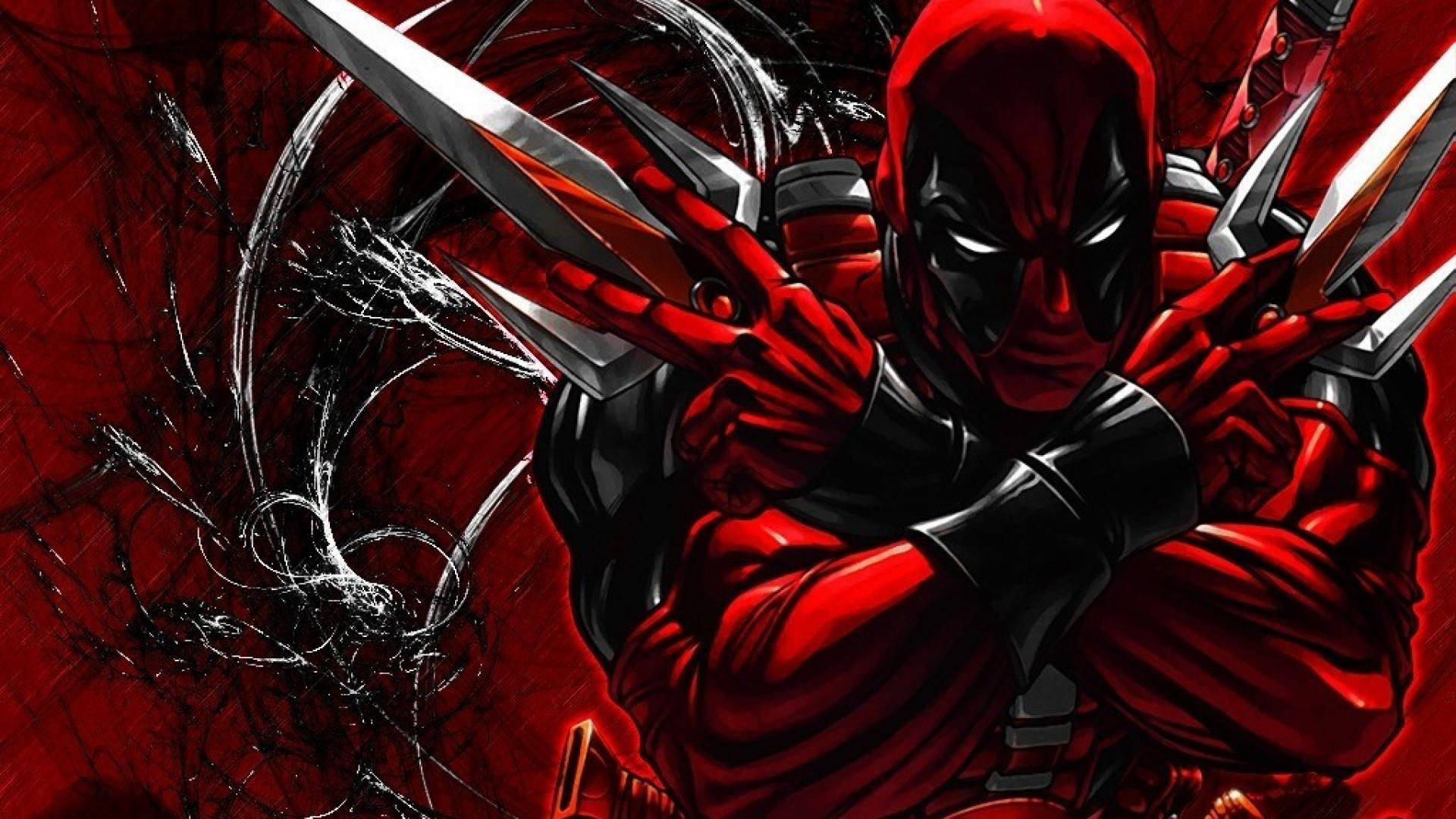 Aksyong-puno ng Deadpool Marvel Portrait Wallpaper