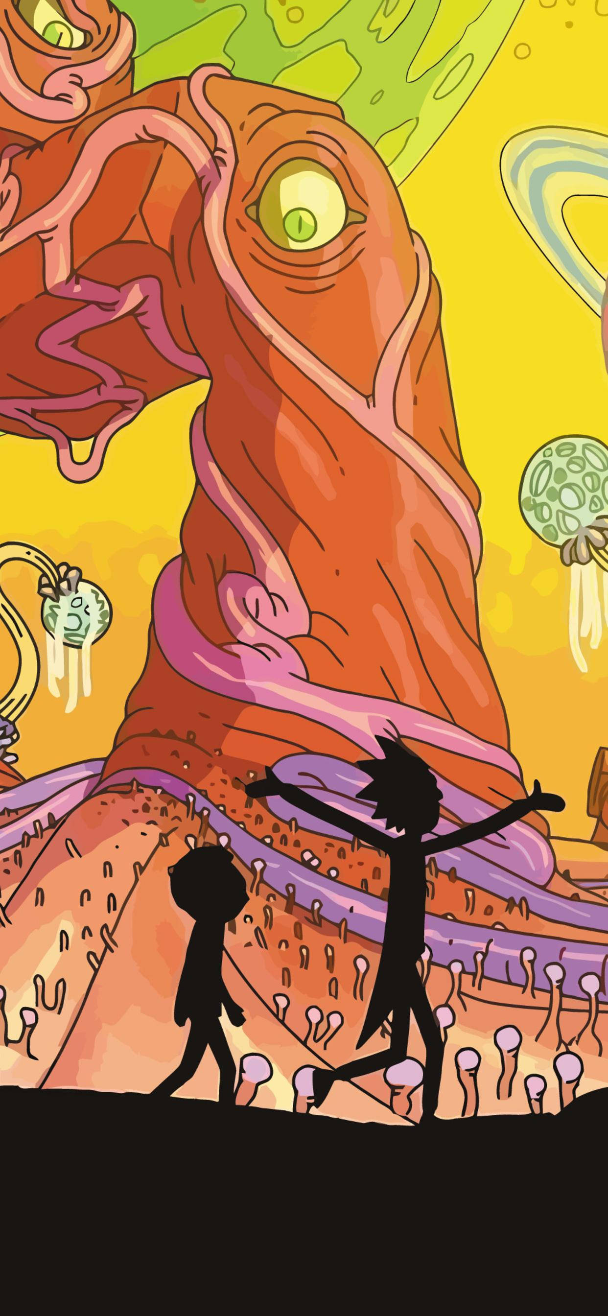 Alien Tree Rick And Morty iPhone Wallpaper