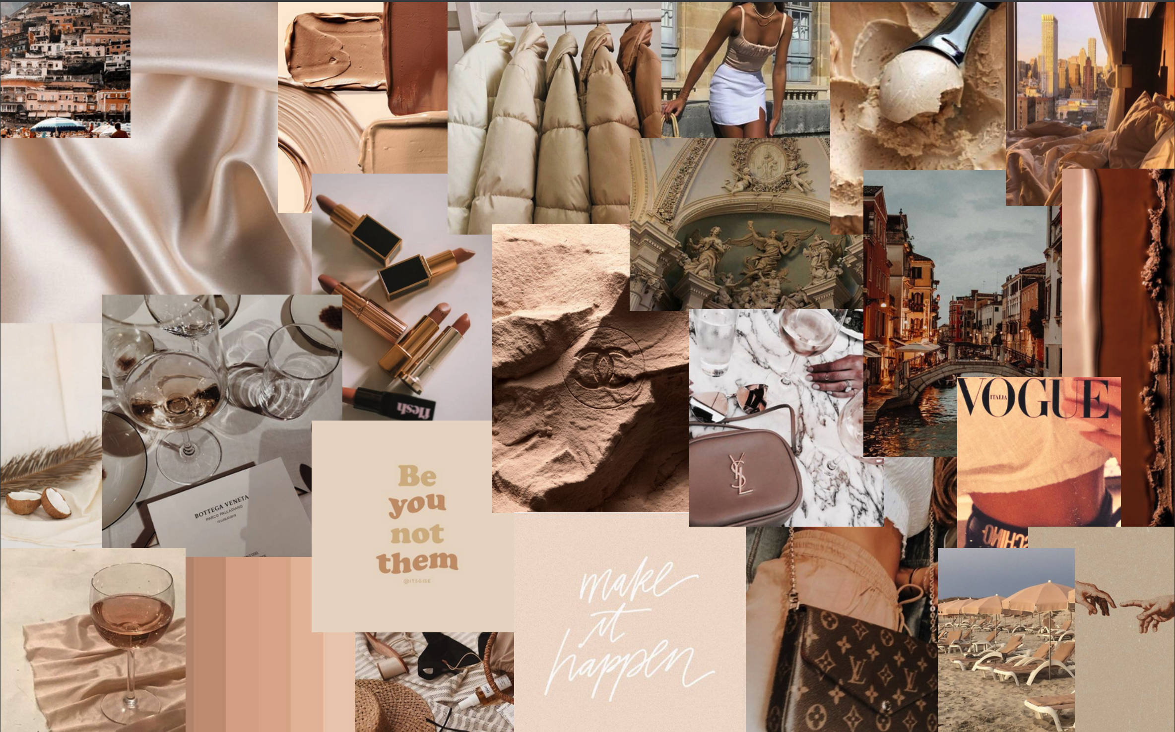 All Things Classy: Ang Vogue Beige Aesthetic Desktop Wallpaper