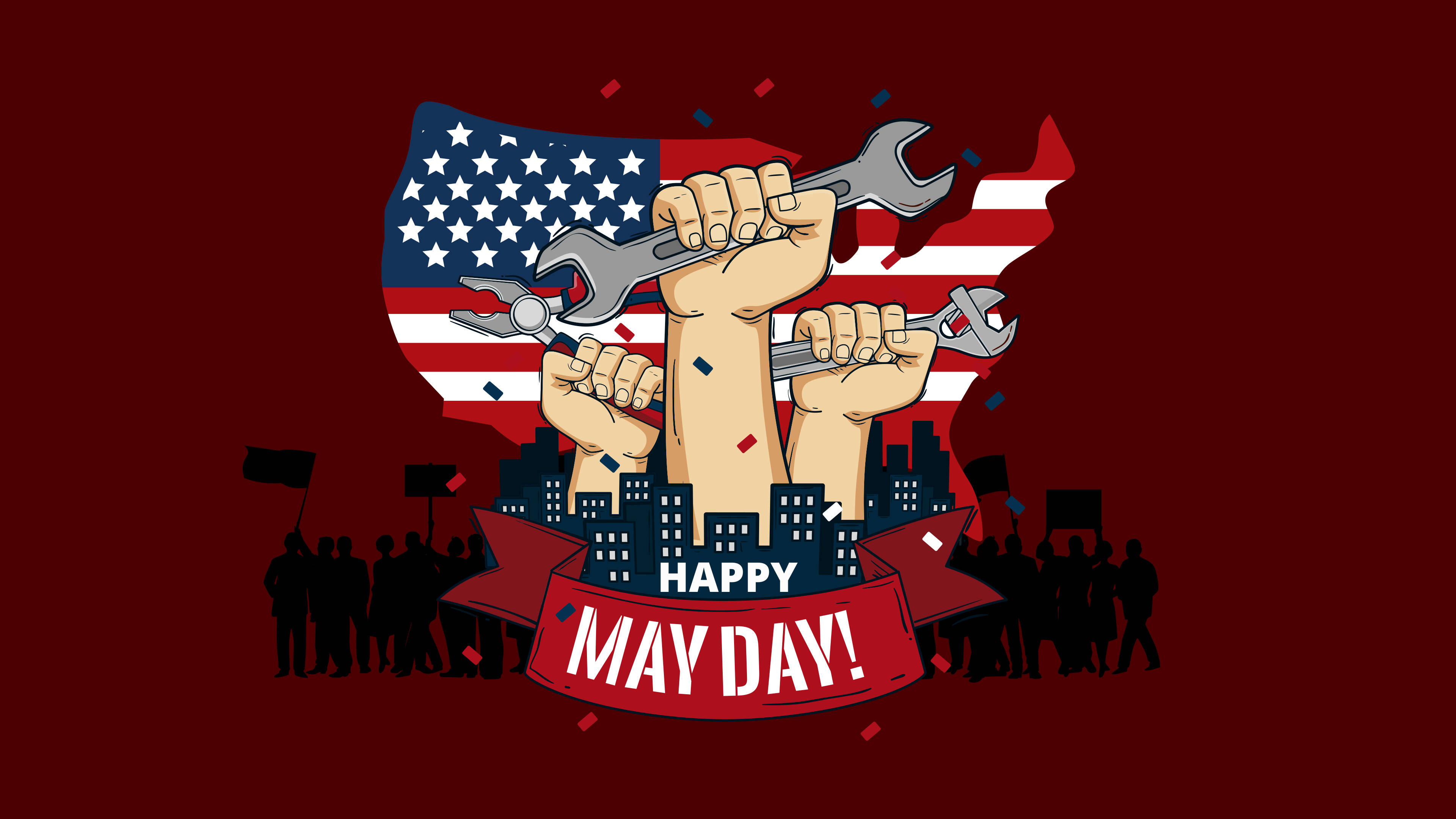 American Happy May Day Wallpaper