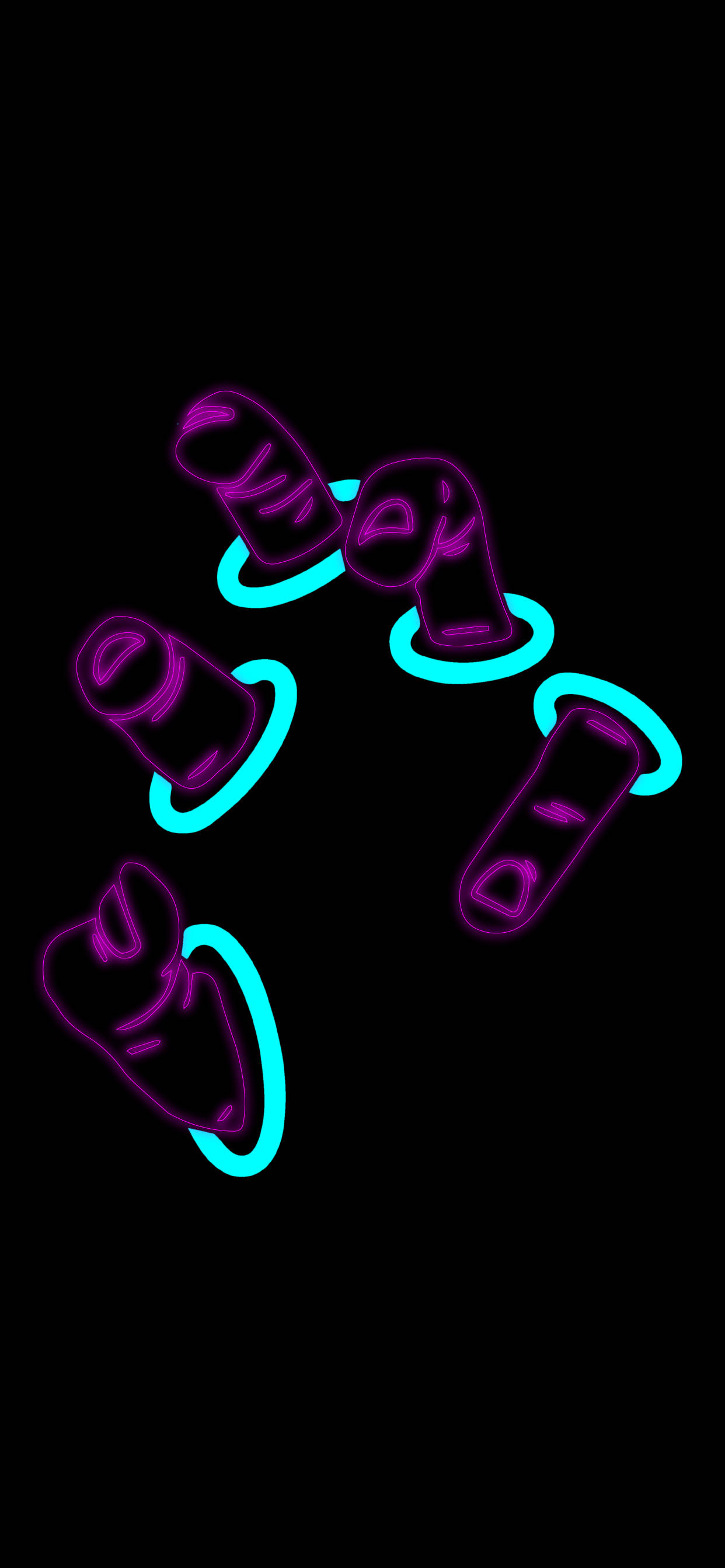 AMOLED Android Mga Kakaibang Daliring Neon Wallpaper
