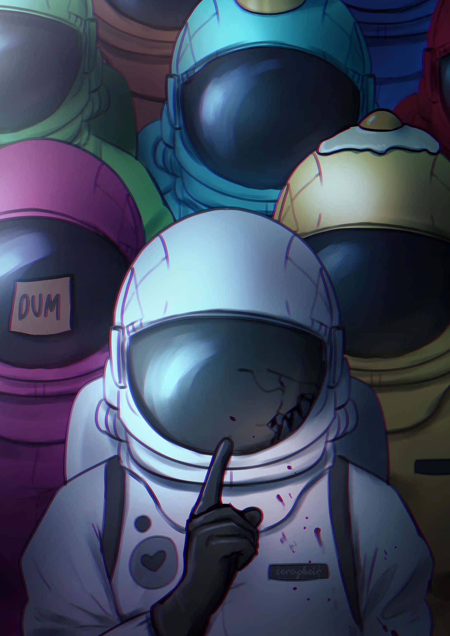 Among US – Asul na Crewmate na Natuklasan Wallpaper