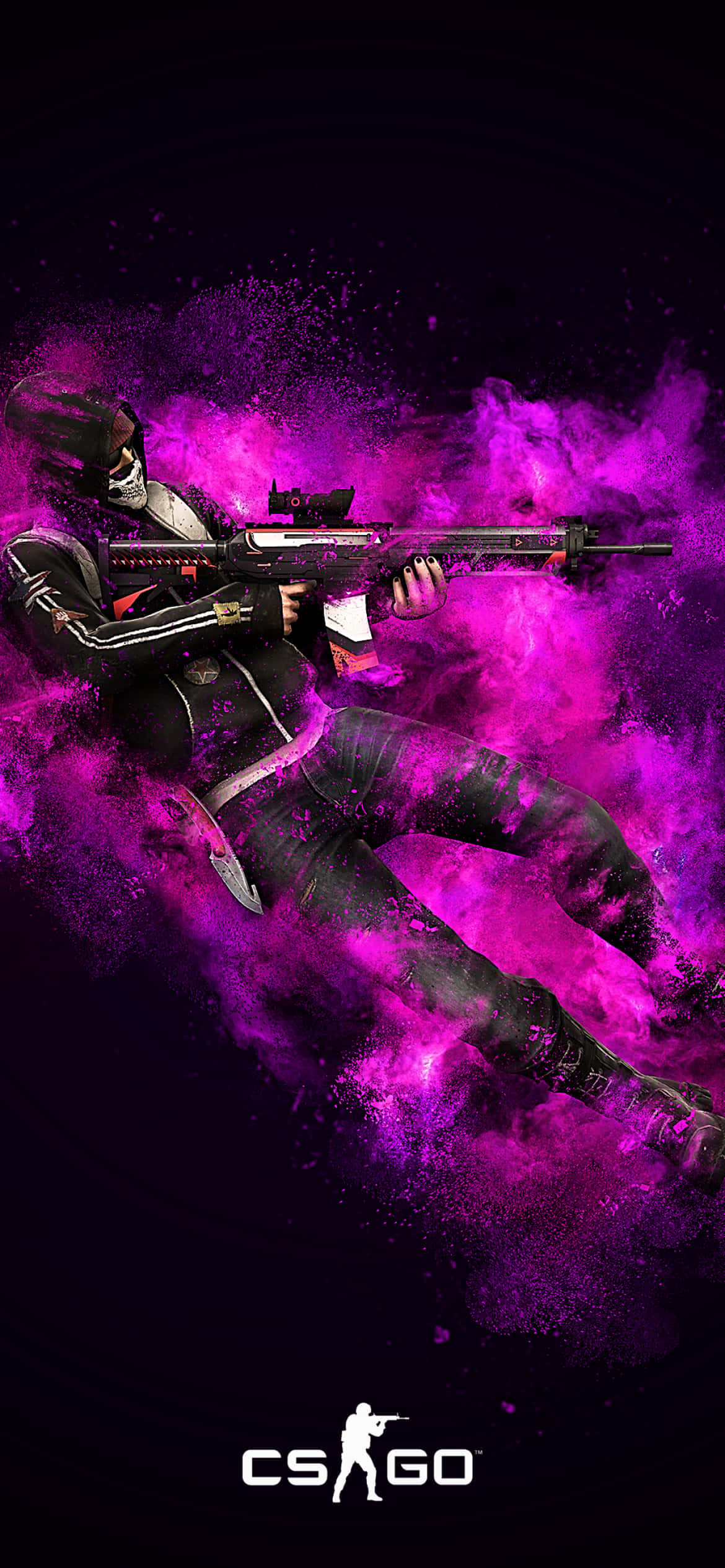 Android Counter-strike Global Offensive Terrorist Na May Purple Aura Background Wallpaper