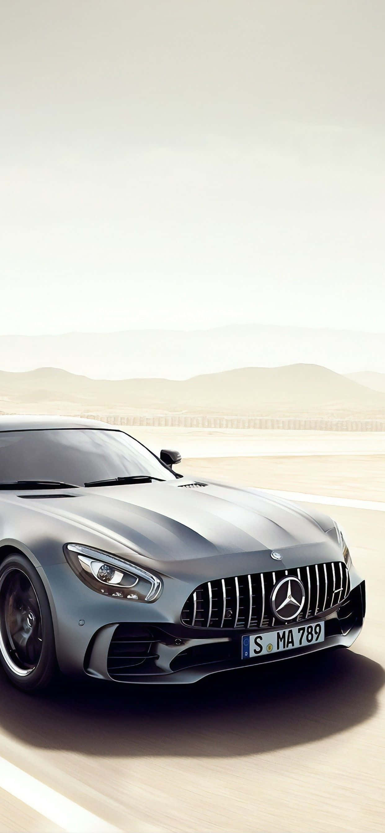 Android Gray Amg Gt-r Mountain Silhouette Background Wallpaper