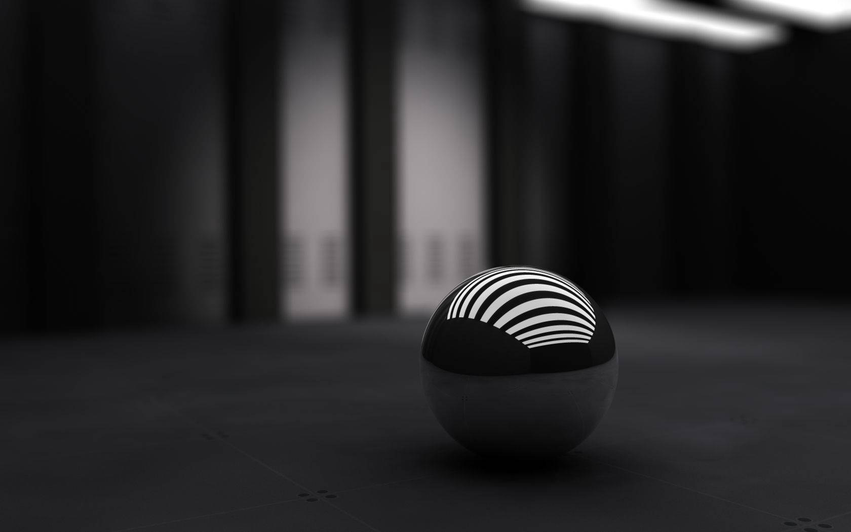 Ang 3D itim at puting sphere na ito ay mukhang isang 3D representasyon ng isang dream catcher. Wallpaper