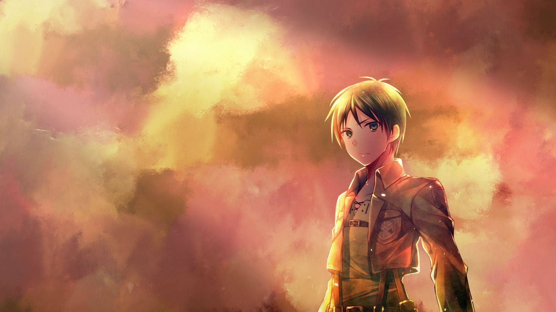 Ang Batang si Eren Jaeger ay Nagpakawala ng Kanyang Makapangyarihang Attack On Titan Wallpaper
