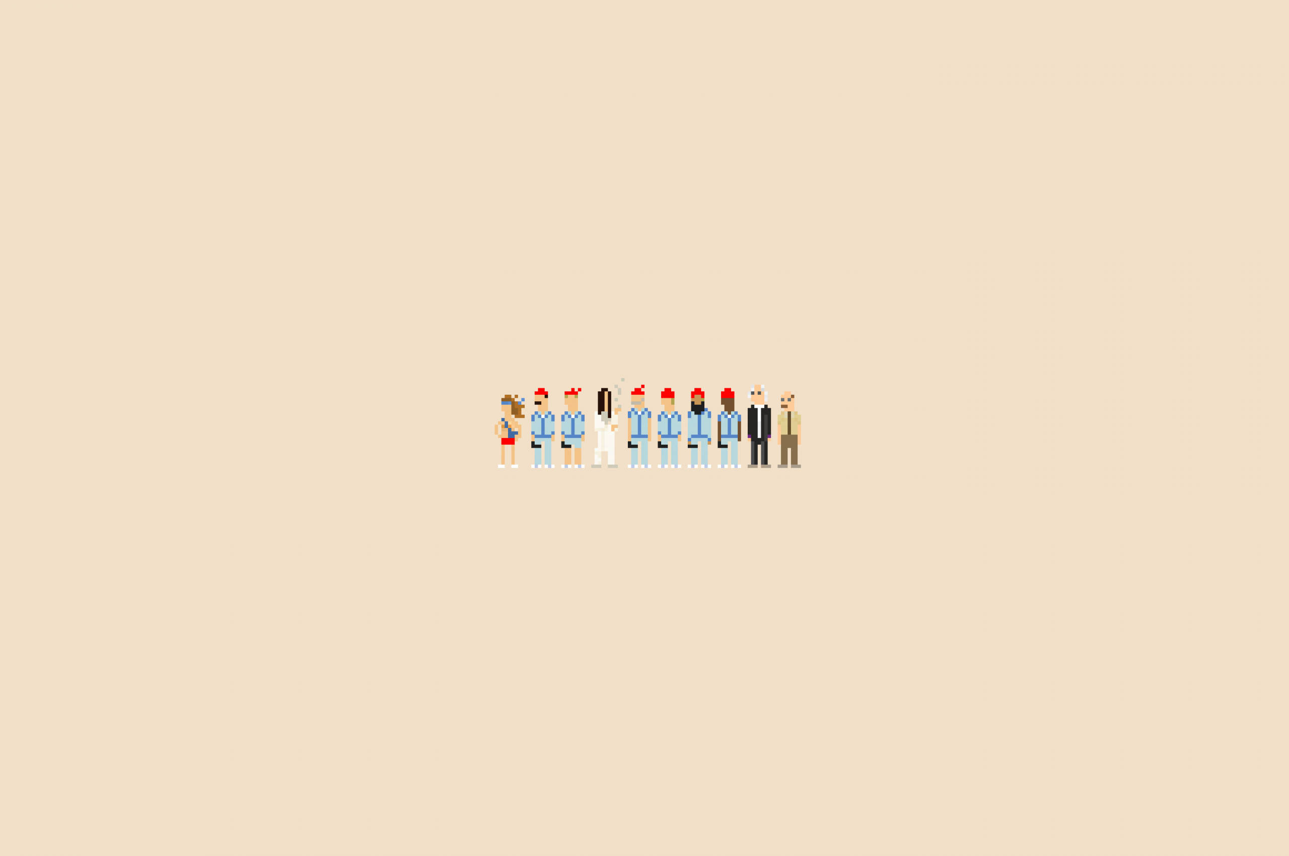 Ang Buhay sa Tubig na Pixel Minimalist na Aesthetic na Laptop Wallpaper