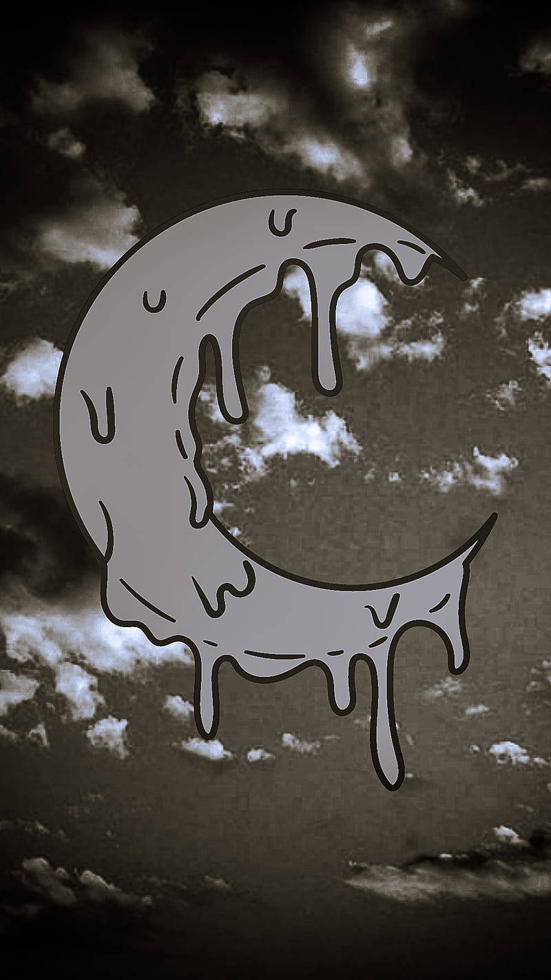 ang buwan ay nababalot ng tumutulong likido Wallpaper