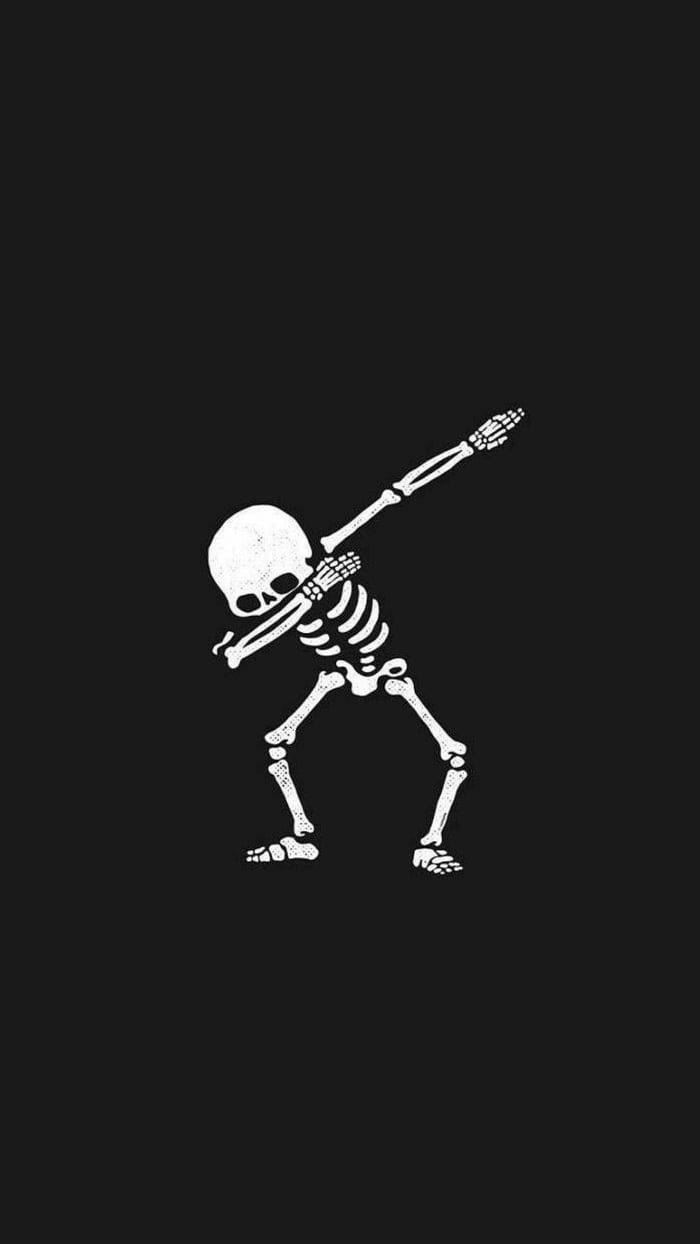 Ang Cute na Skeleton na Nagda-Dab para sa iPhone Wallpaper