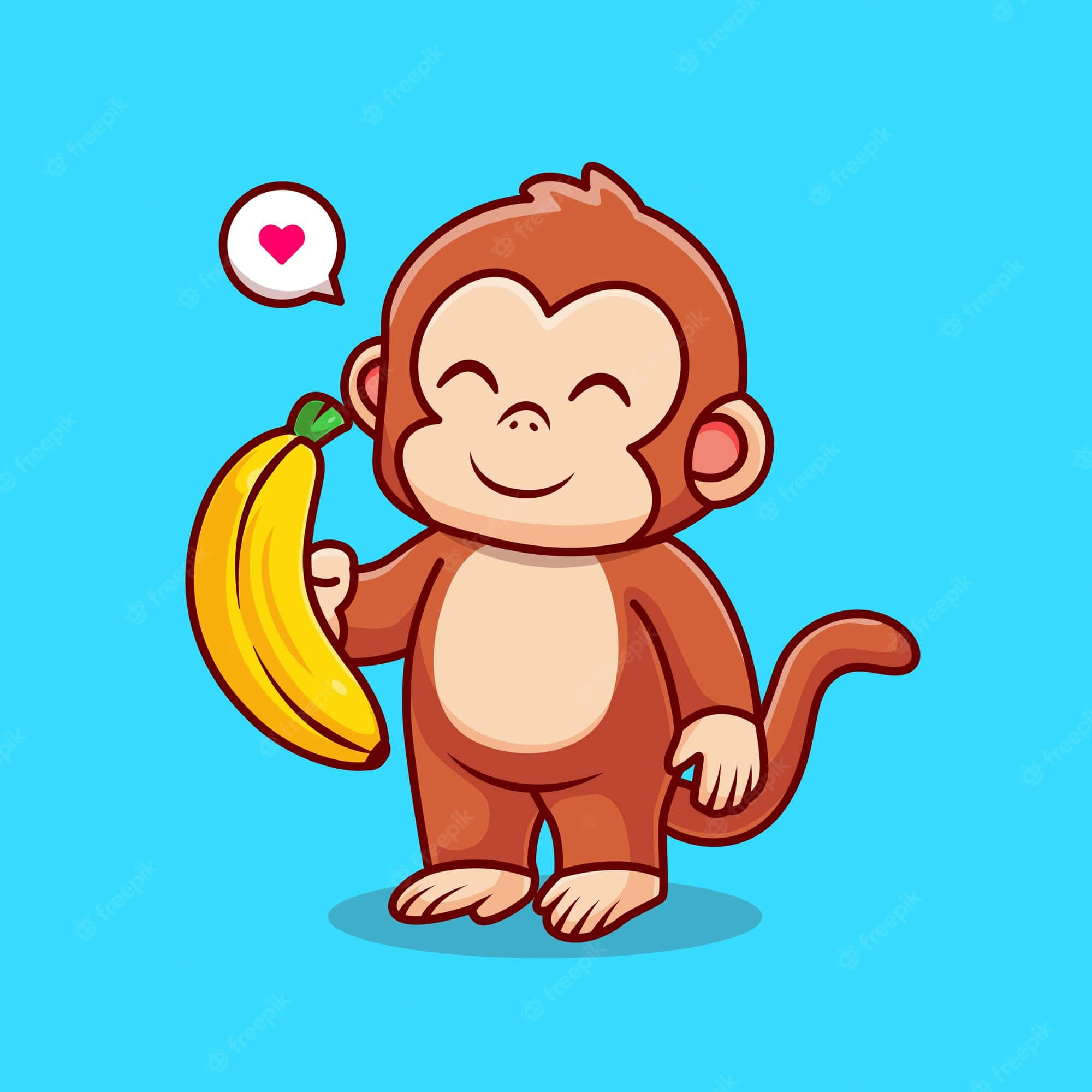 Ang cute na unggoy ay sabik na magsimula ng araw! Wallpaper