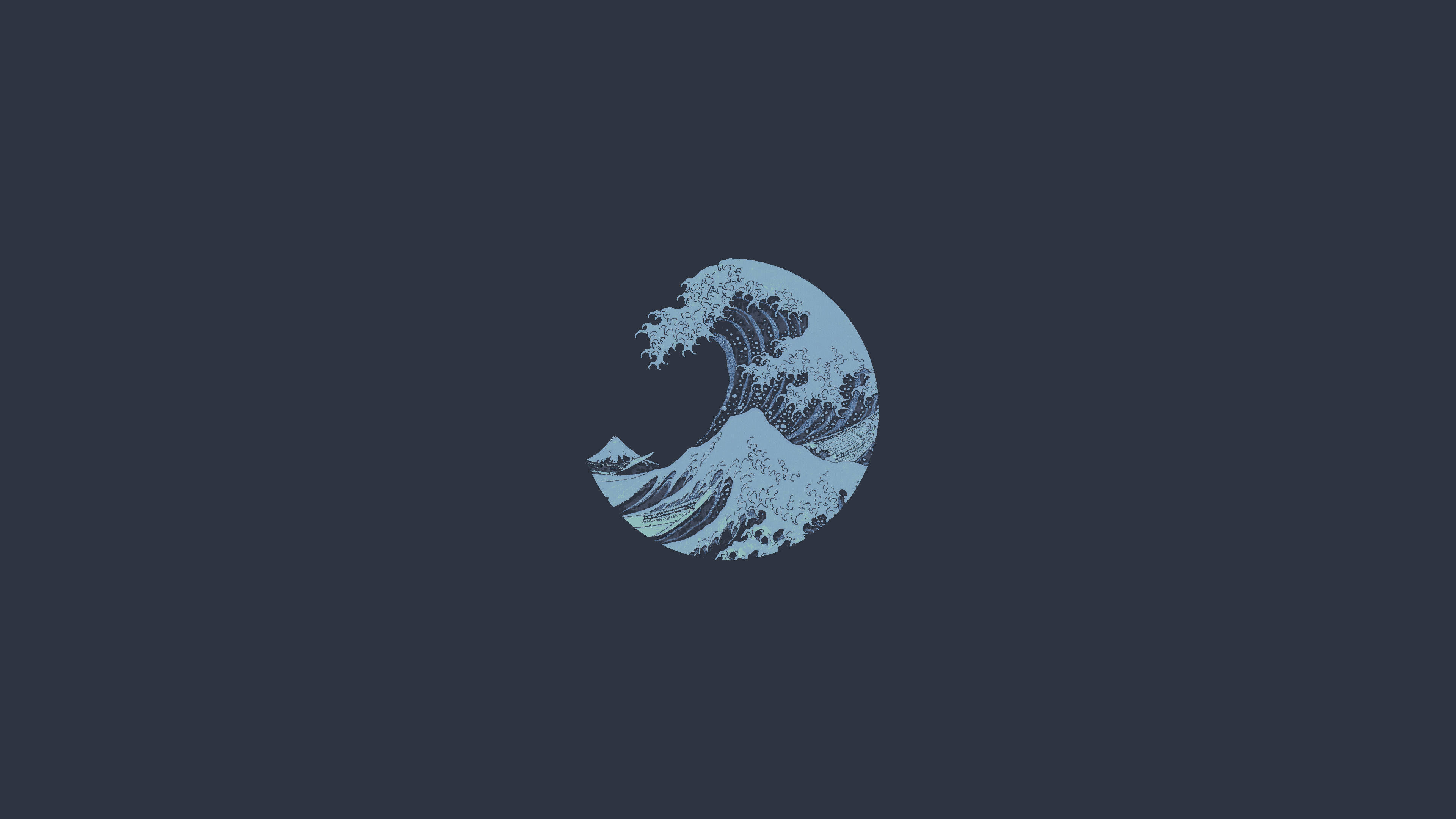 Ang Dakilang Alon na Minimalistang Estetiko para sa Laptop Wallpaper