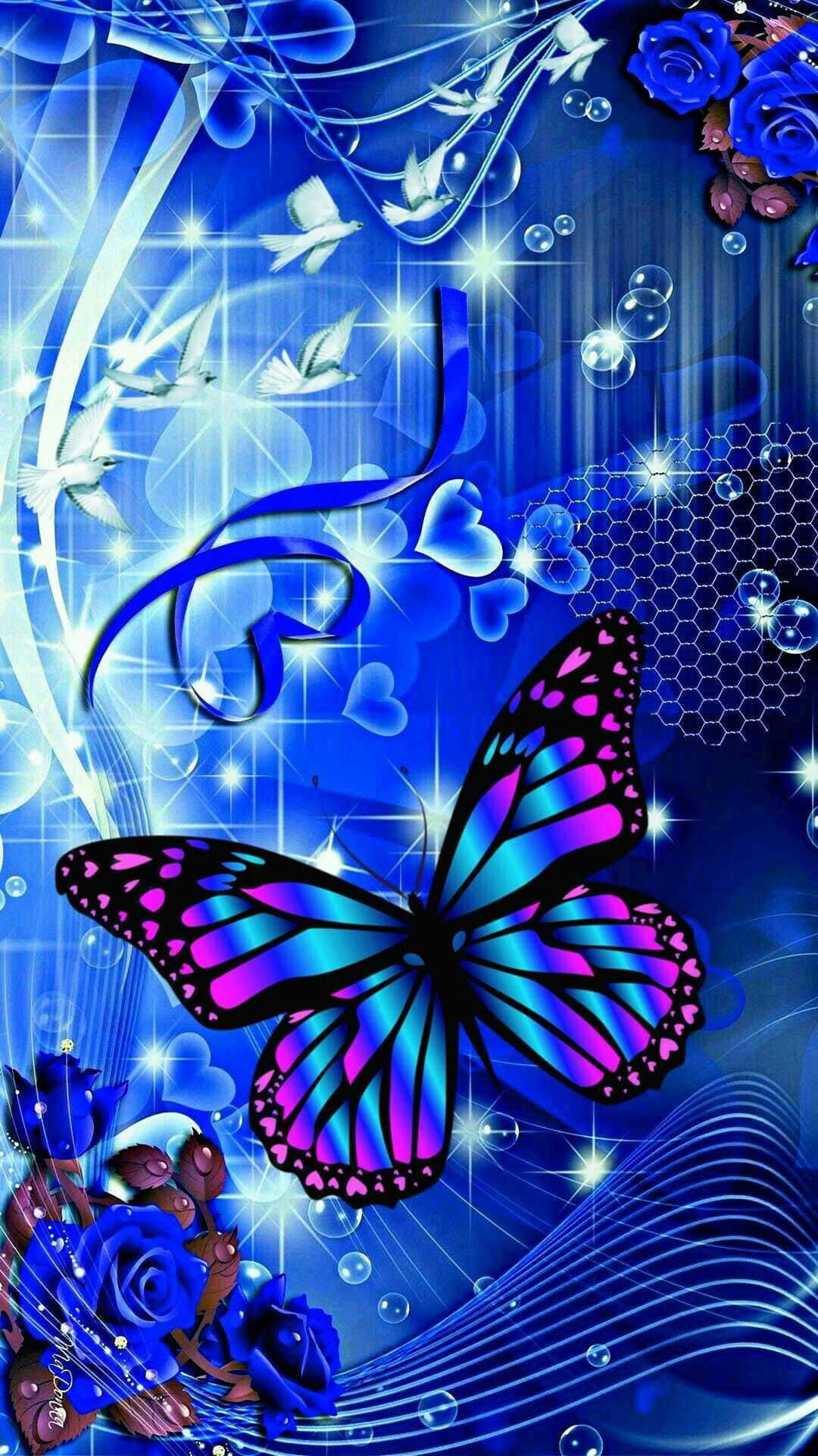 Ang ganda ng kulay at kalikasan ay makikita sa Aesthetic Butterfly na ito Wallpaper