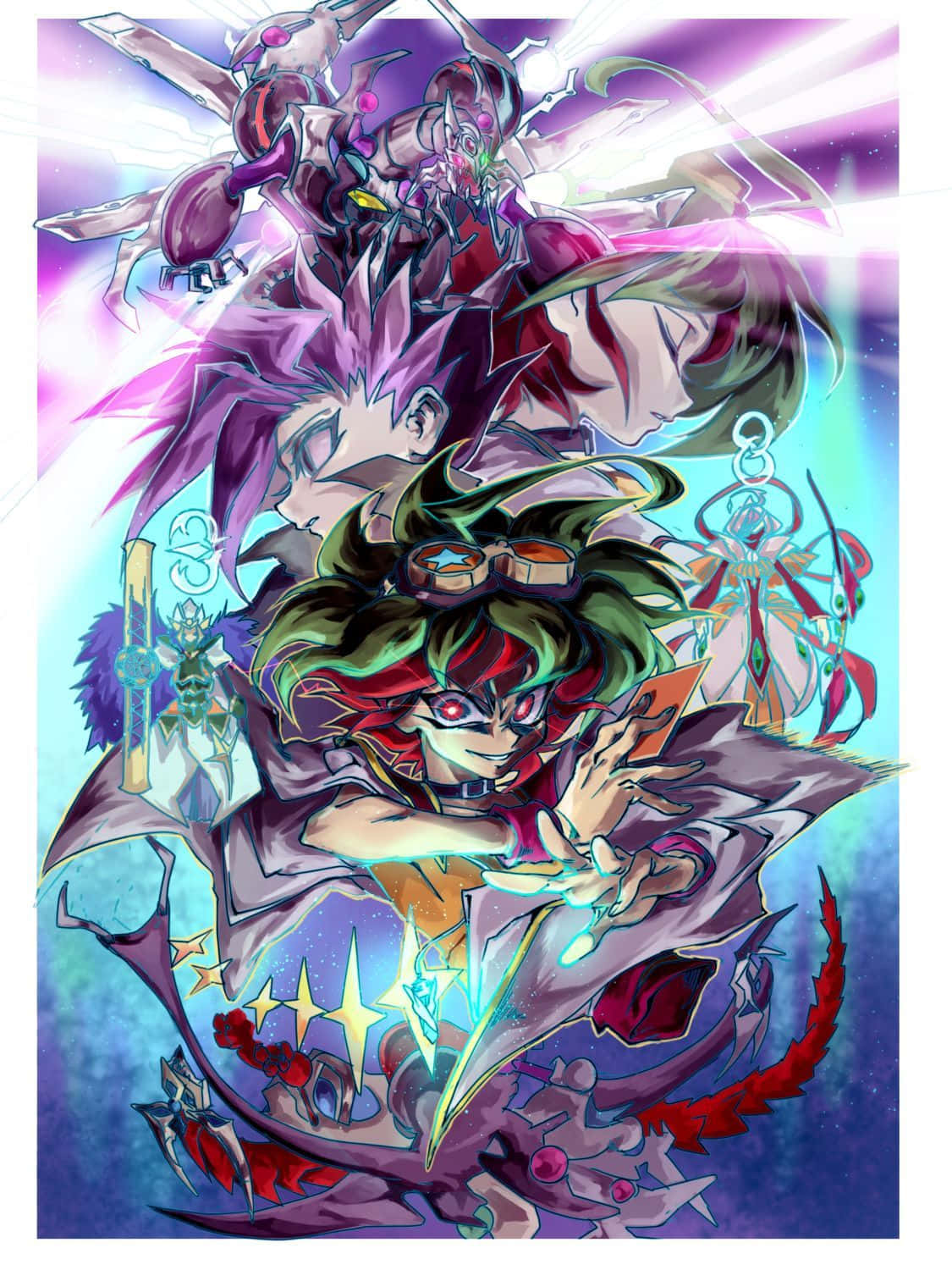 Ang iconic pose ni Yuya Sakaki sa aksyon Wallpaper