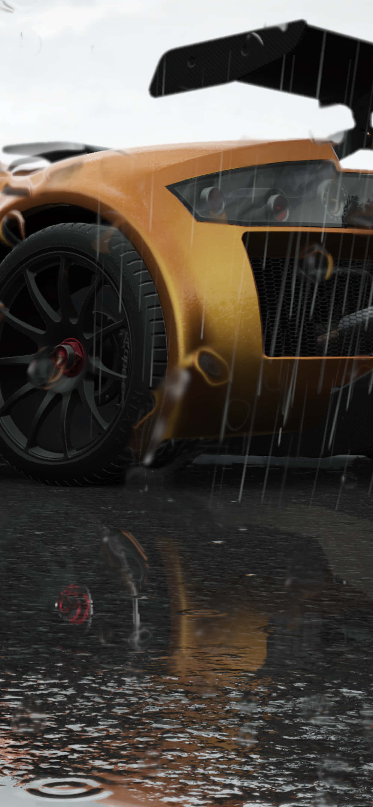 Ang imaheng ito ay nagtatampok ng isang iPhone Xs Max race simulator na nagtatampok ng Project Cars 2 Wallpaper
