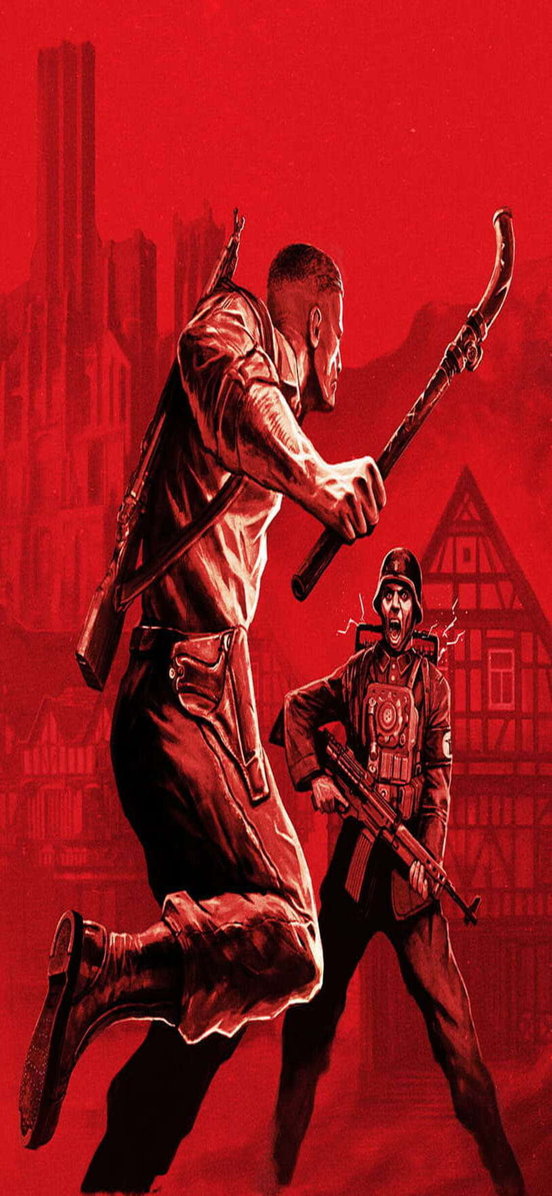 Ang iPhone Xs Gamit ang Pinakabagong ‘Wolfenstein II’ Video Game Wallpaper
