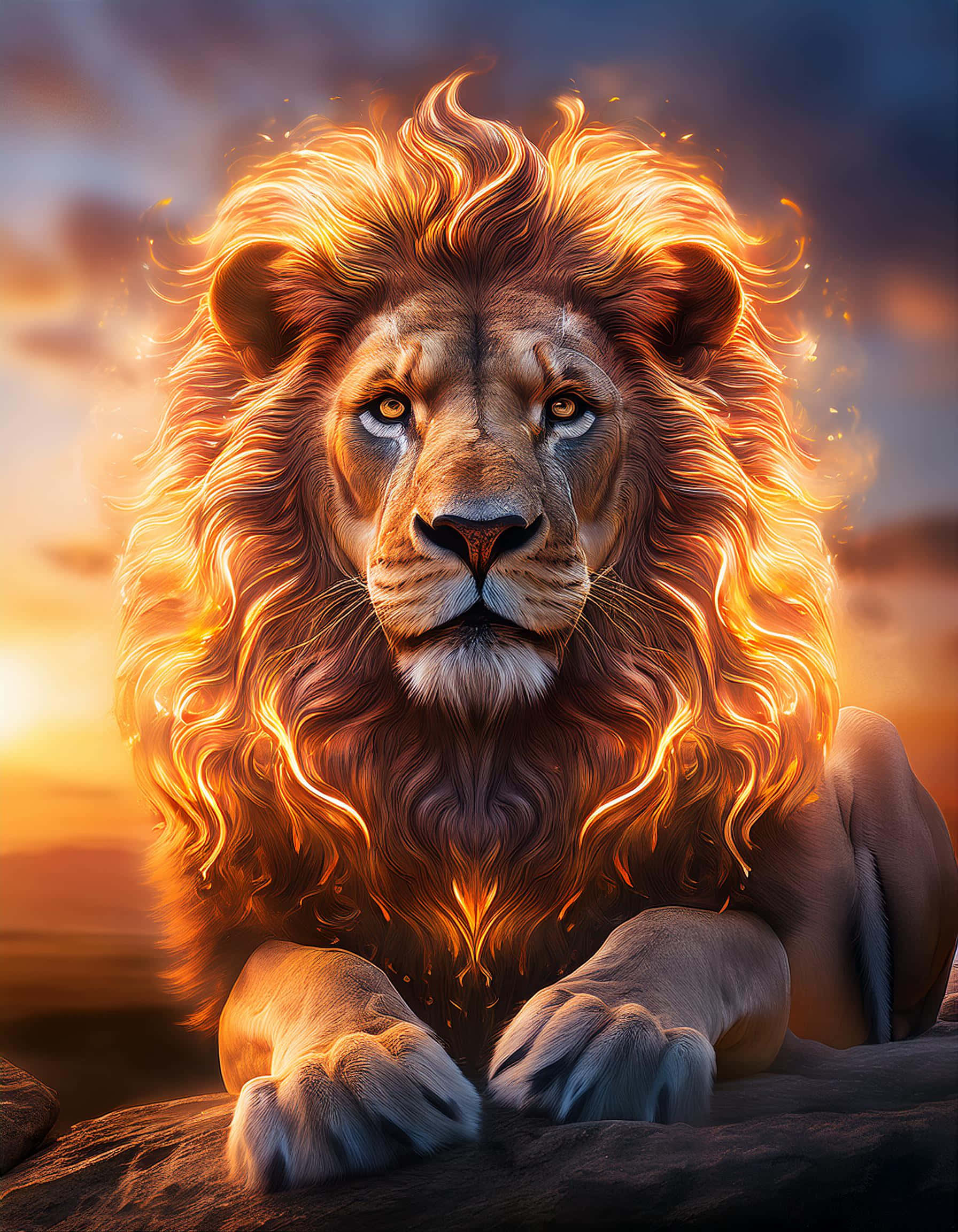 Ang Kapangyarihan ng Maapoy na Mane na Leon Wallpaper