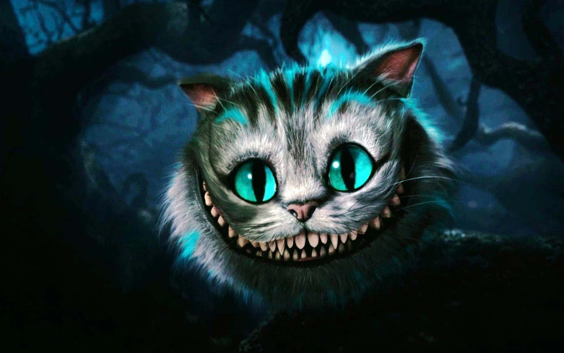 Ang lahat-alam at misteryosong ekspresyon ng Cheshire Cat Wallpaper