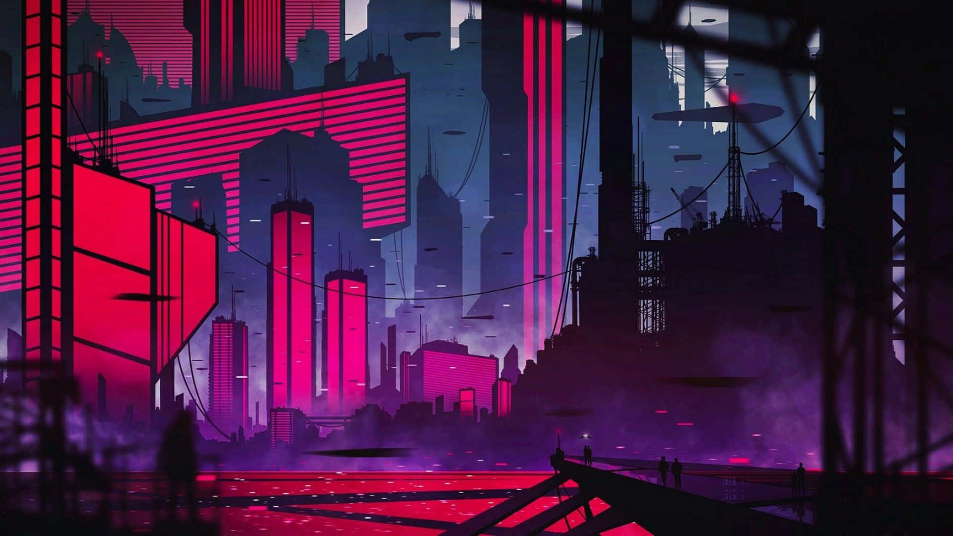 Ang lungsod ng walang katapusang mga neon na ilaw Wallpaper