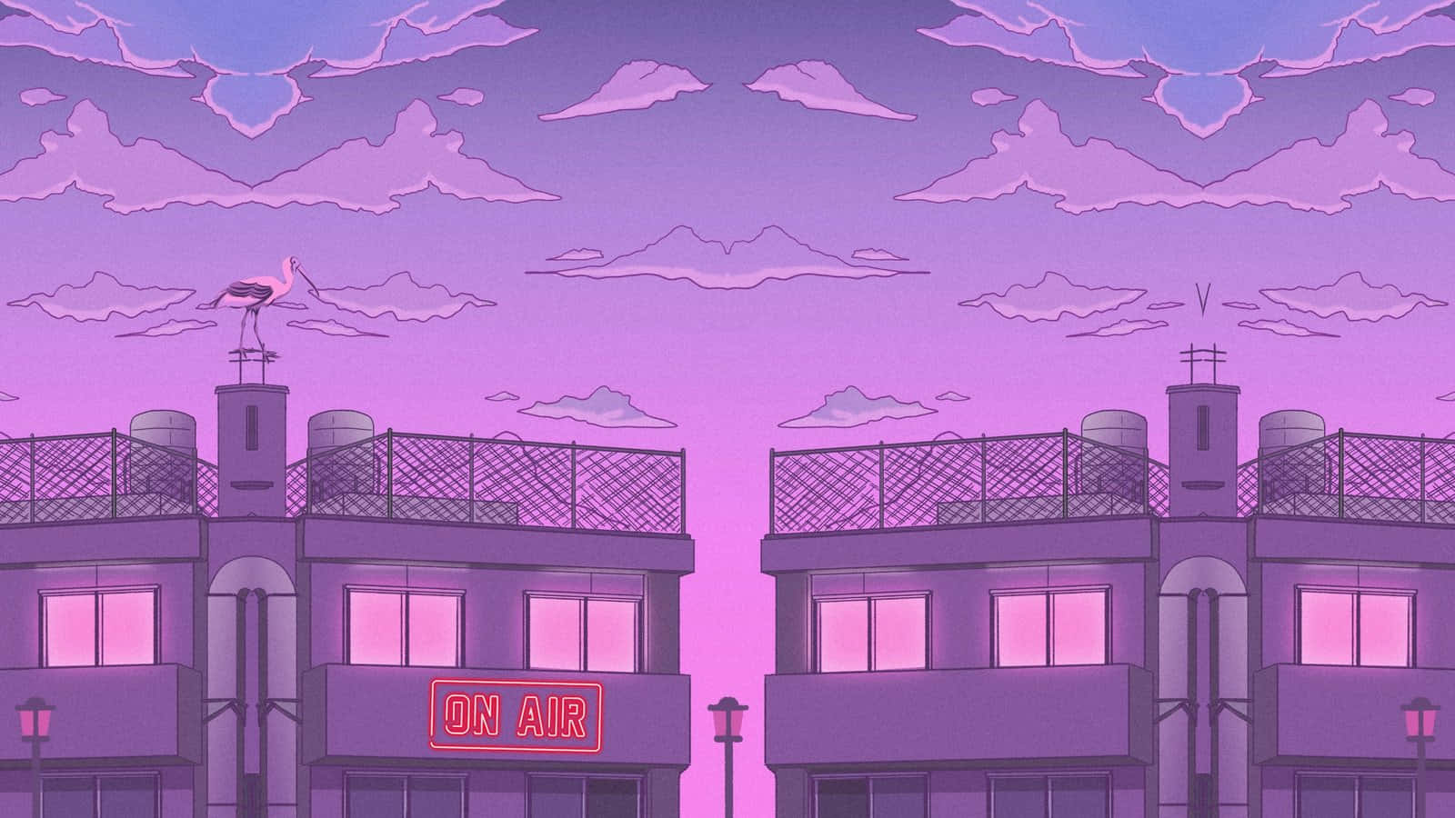 Ang makulay at abalang metropolis ng Anime City. Wallpaper