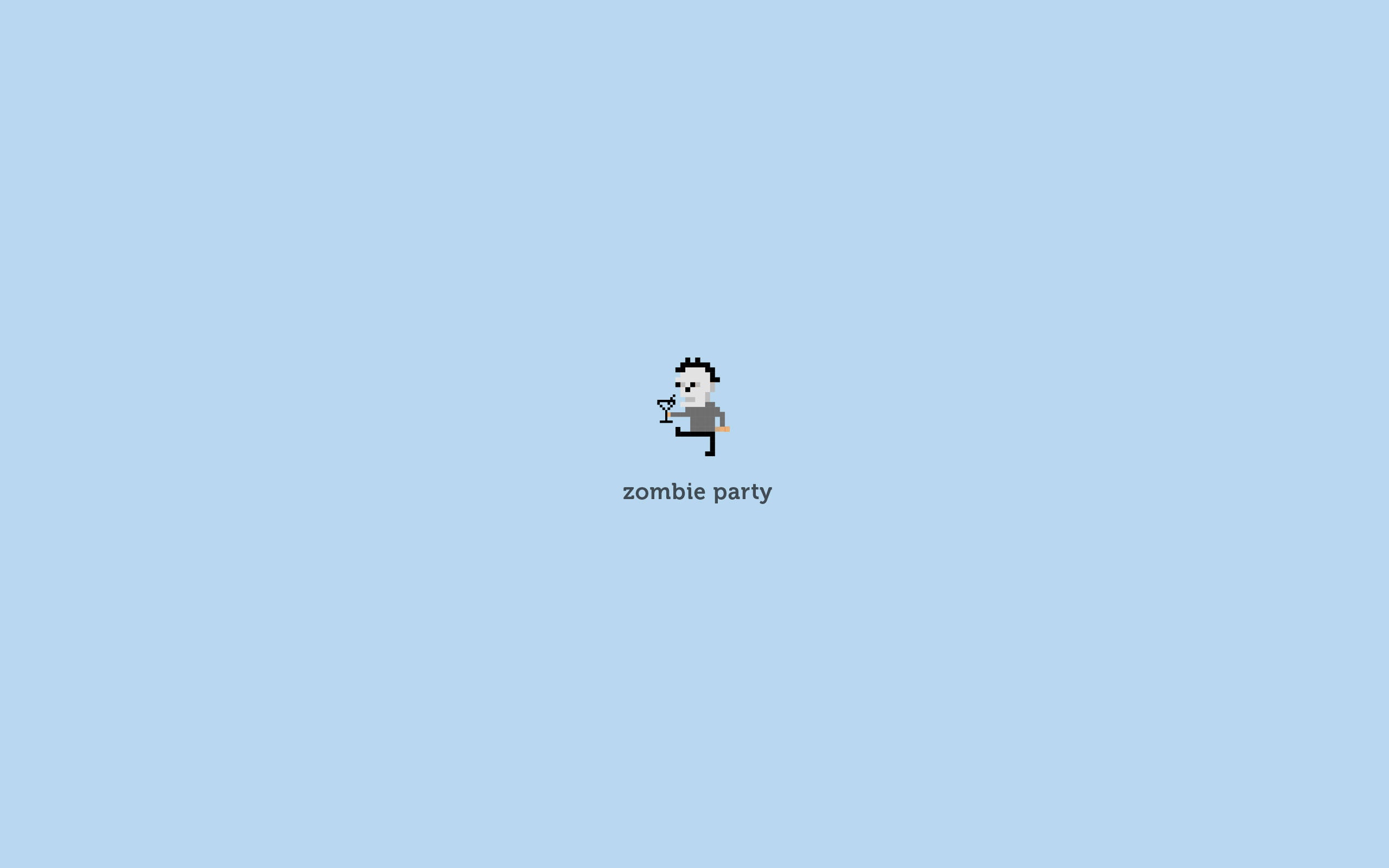 Ang maliit na zombie na nakatago sa minimalistang tanawin Wallpaper
