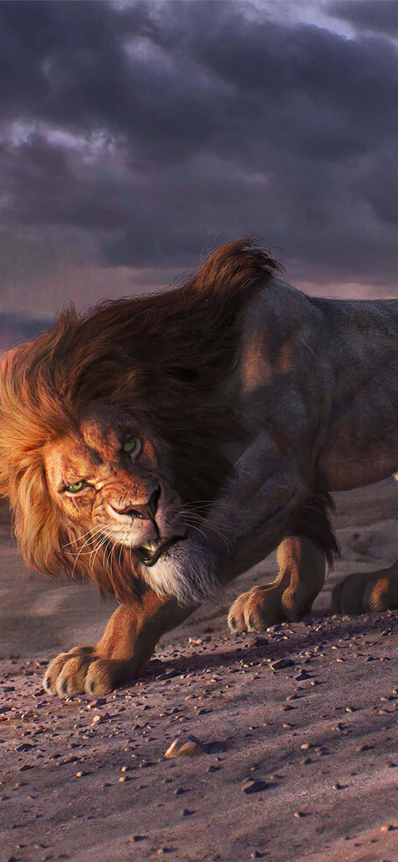 "Ang maringal na kagandahan ng isang leon" Wallpaper