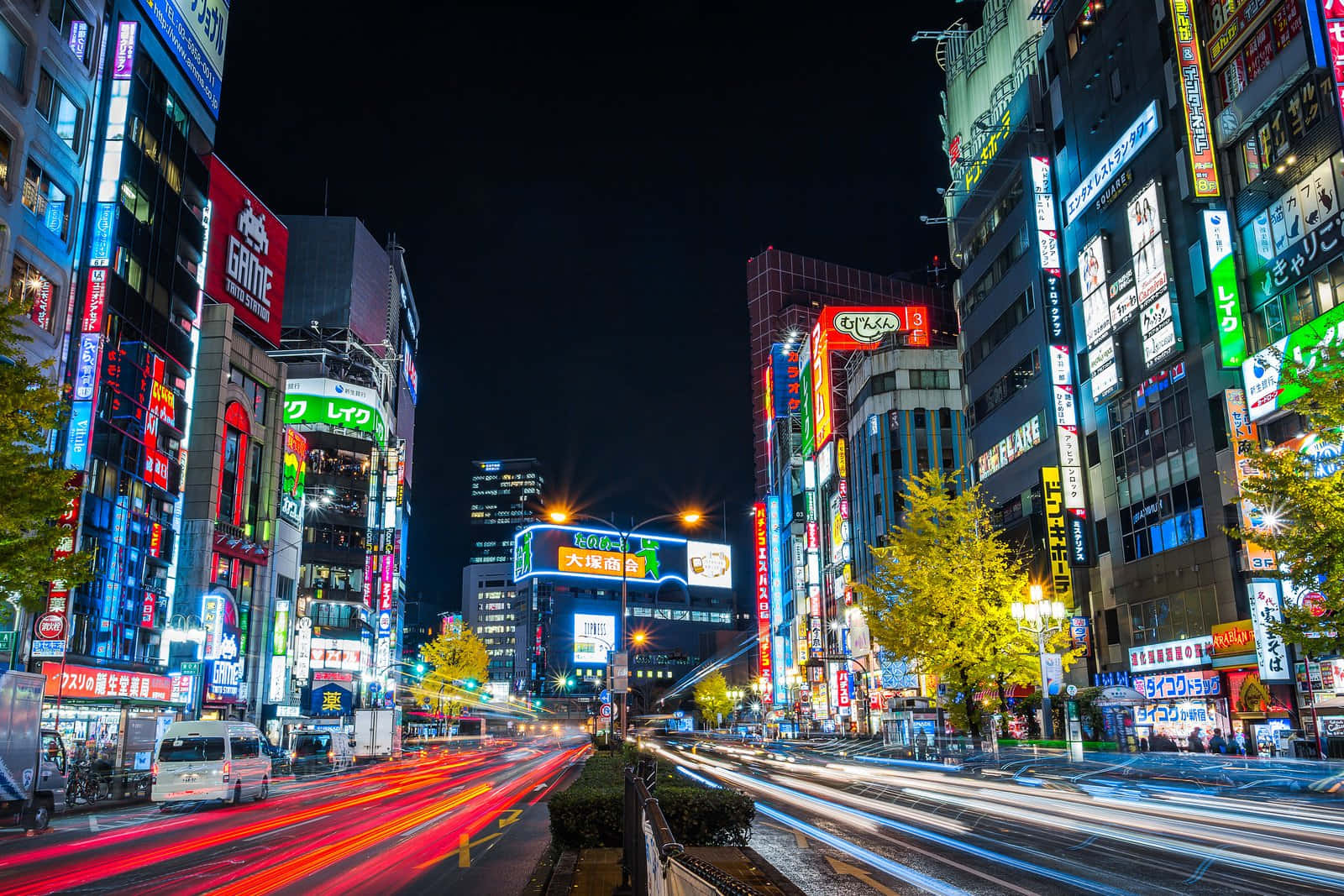 Ang masiglang ilaw ng lungsod ng Tokyo Wallpaper