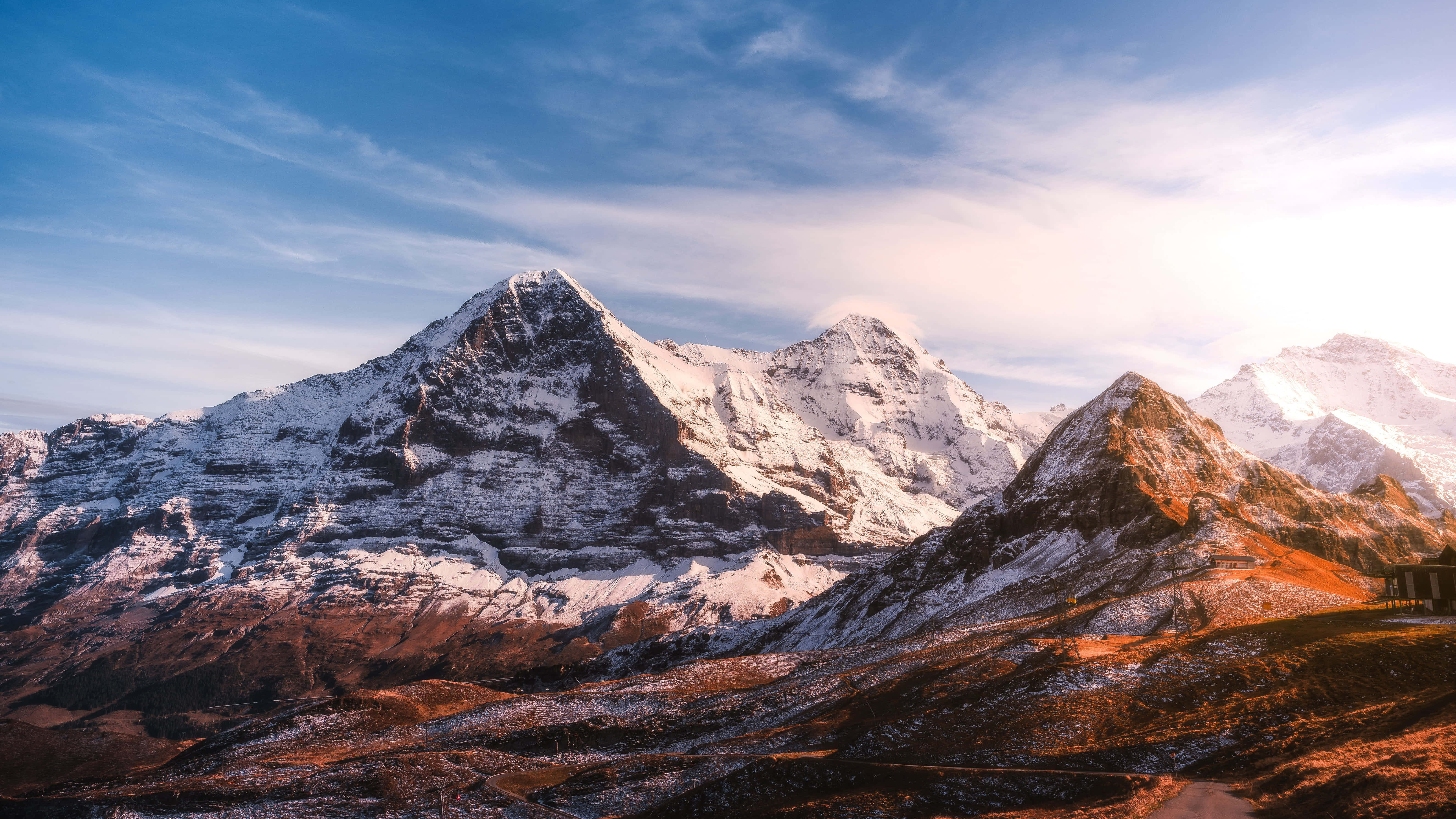 ang mga bundok ng nepal ay natatakpan ng niyebe Wallpaper