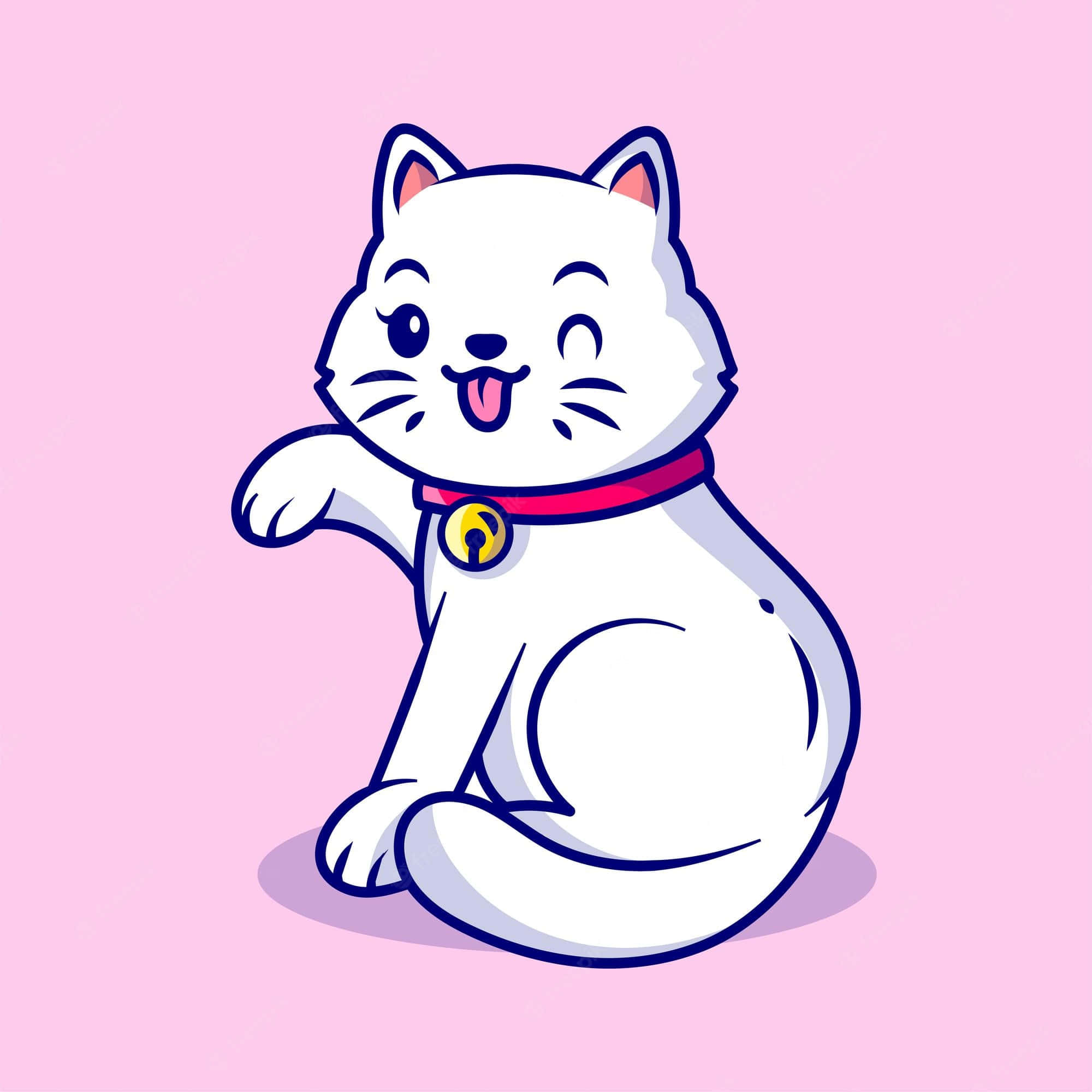 Ang mga cartoon ay maaaring maging cute at cool, at ito ay pinatunayan ng kaibig-ibig na cartoon cat na ito! Wallpaper