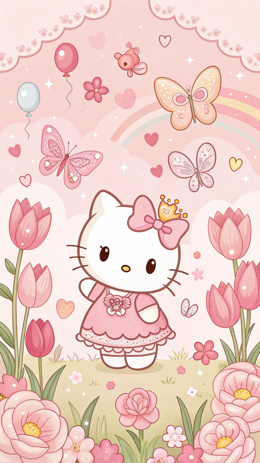 Ang mga Lihim ng Mahiwagang Hardin ni Hello Kitty ay Nahayag Wallpaper