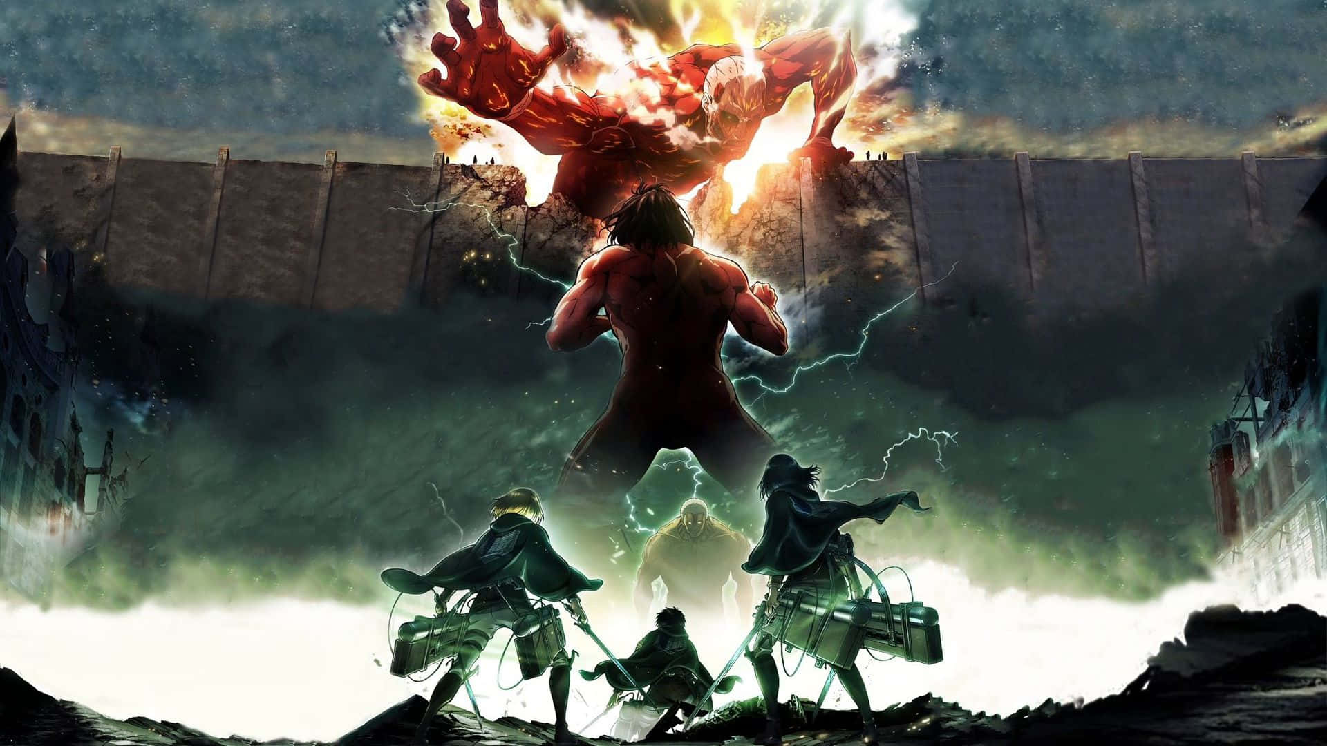 Ang mga magkaibigan ay naglalabas ng pinakamahusay sa isa't isa sa isang Anime Fight Wallpaper