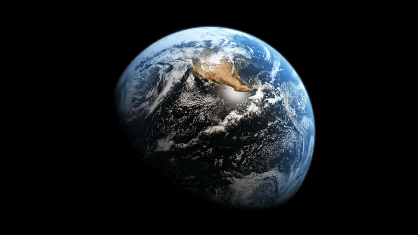Ang mundo ay nakikita sa isang itim na background Wallpaper