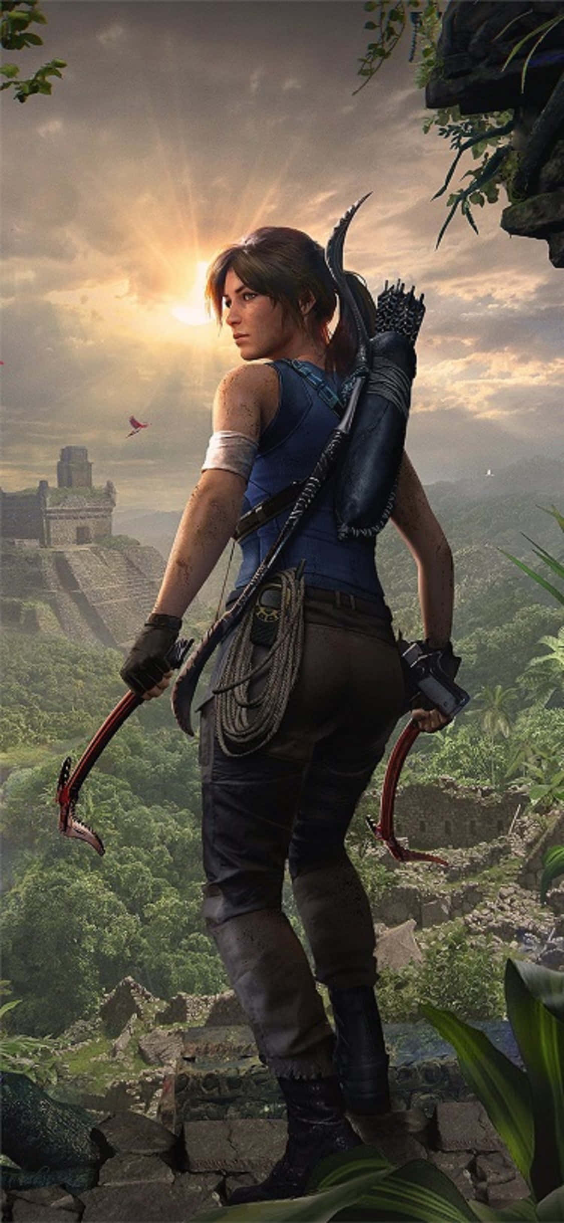 Ang nakamamanghang mga biswal ng Shadow of the Tomb Raider sa isang iPhone X Wallpaper