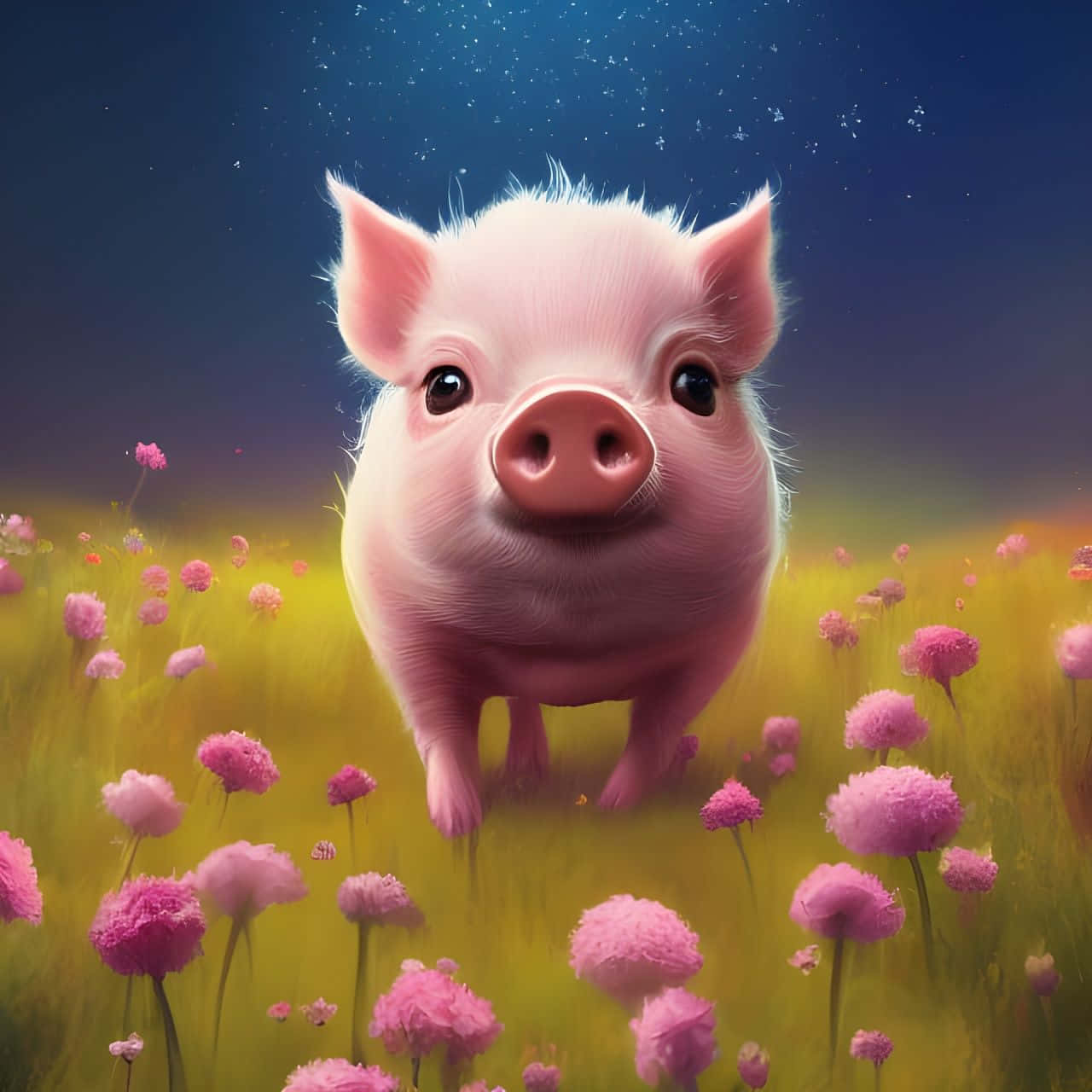 Ang nakatutuwang biik na ito ay puno ng ngiti! Wallpaper