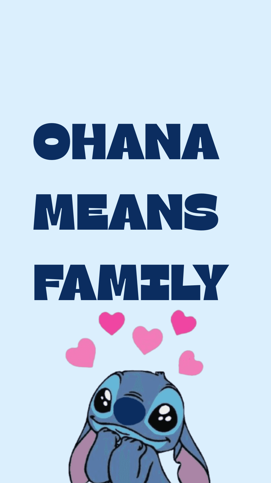 Ang Ohana ay nangangahulugang pamilya Stitch Wallpaper
