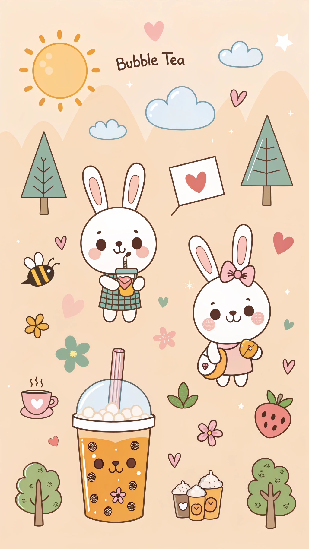 Ang Pagkahumaling ni Bunny sa Bubble Tea Wallpaper