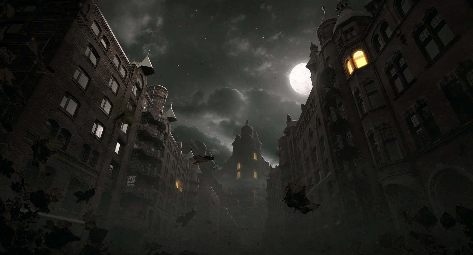 Ang pagmamadali at ingay ng Dark City Wallpaper