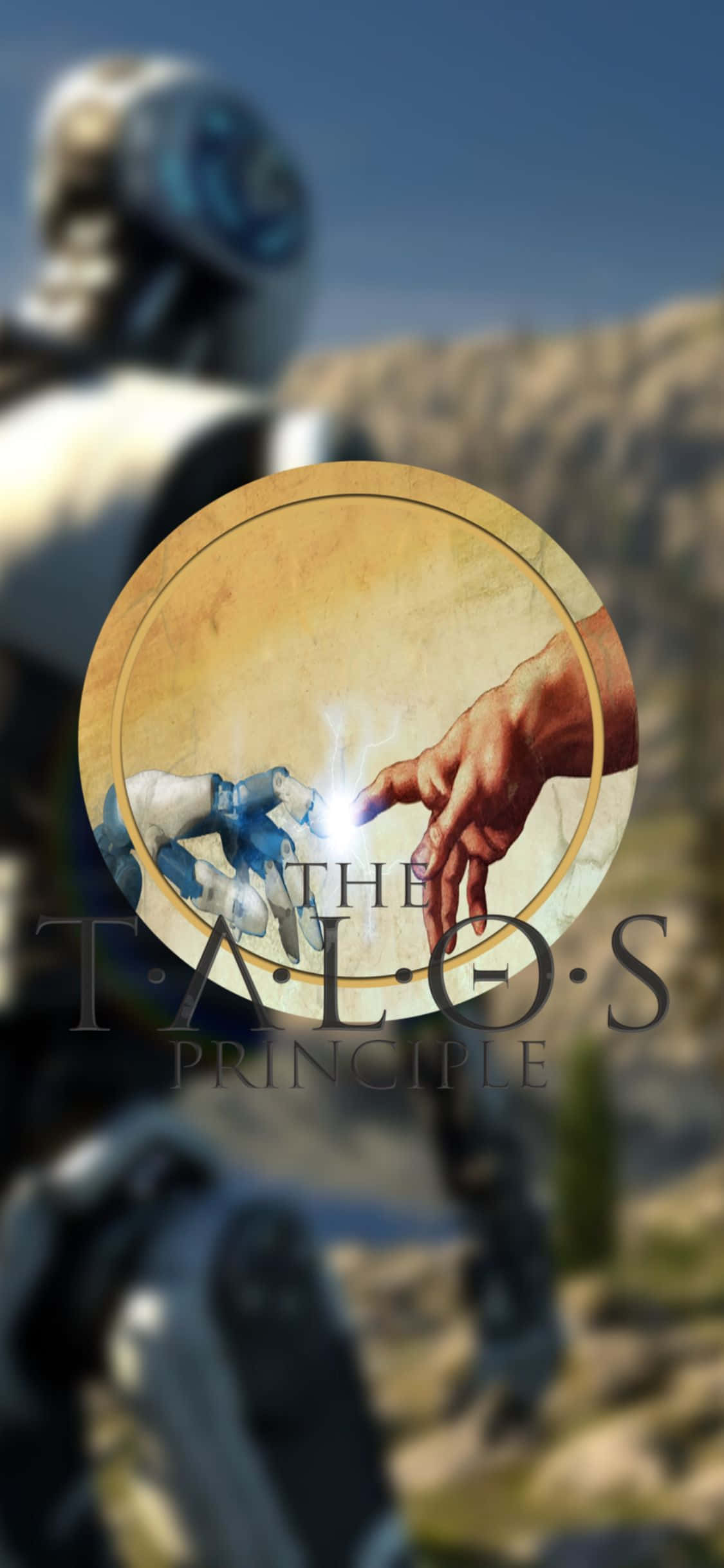 ang pamana ni talo - isang robot na umaabot sa isang lalaki Wallpaper