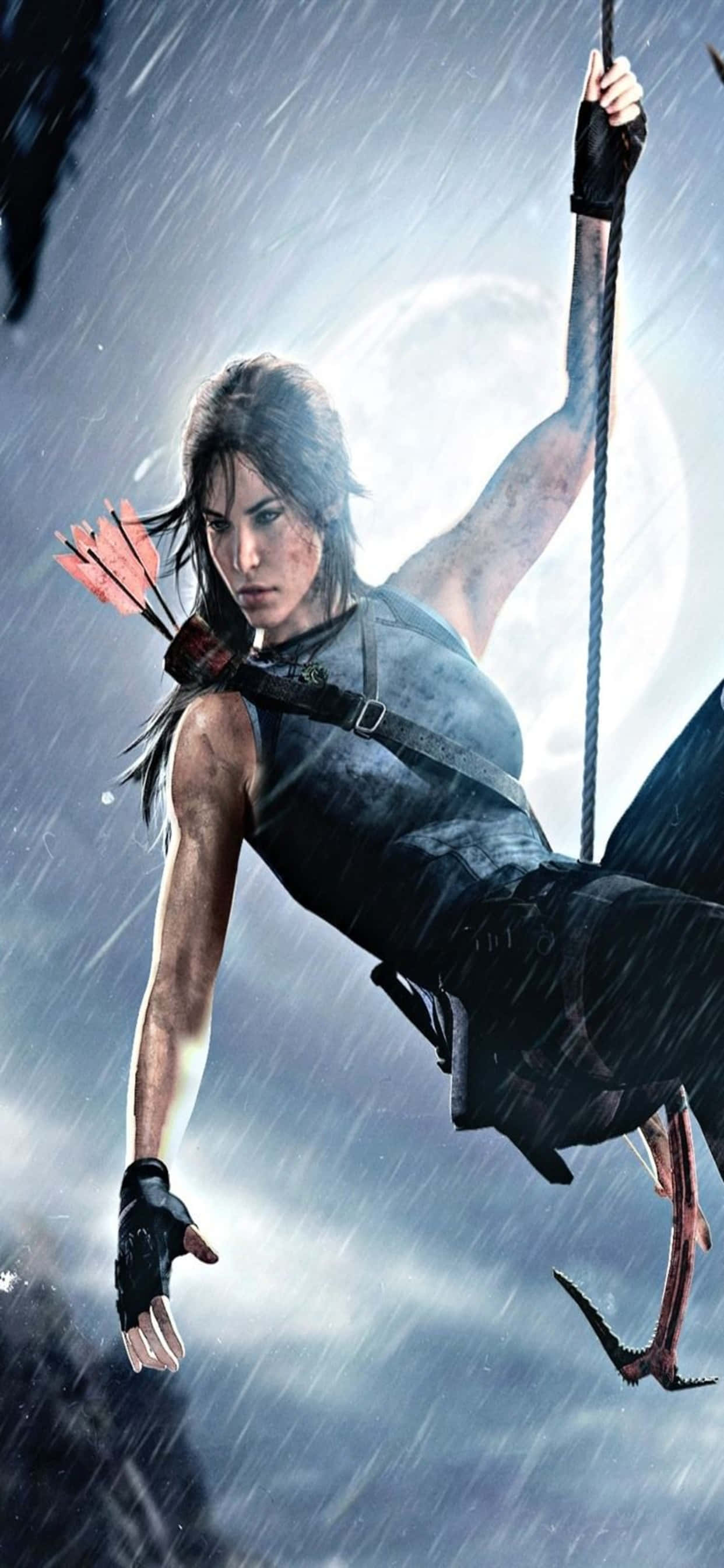 ang tomb raider ay lumilipad sa hangin Wallpaper