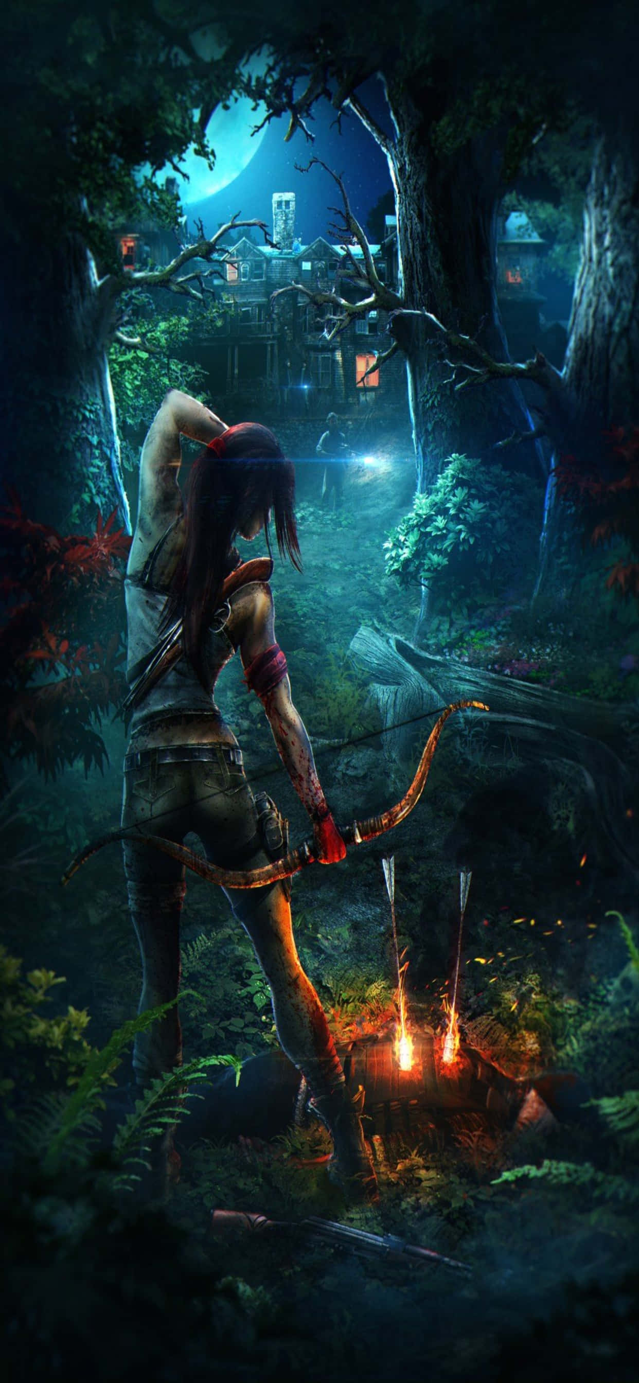 ang tomb raider - isang babae sa isang gubat Wallpaper