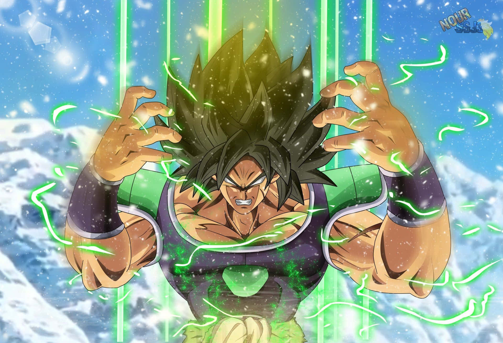 Ang trio, Goku, Vegeta at Broly, ay sumulong sa Dragon Ball Super: Broly Wallpaper