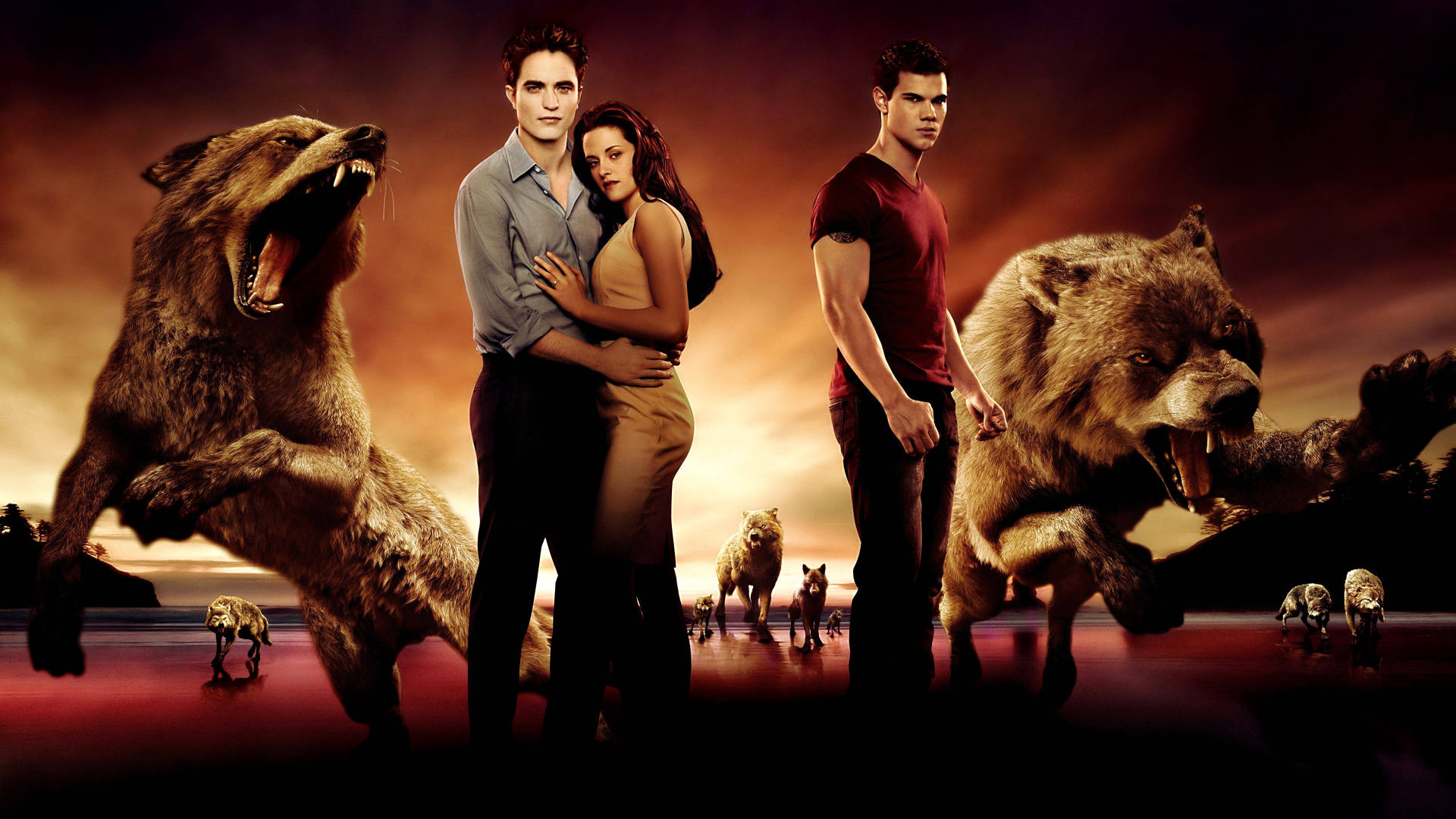 Ang Twilight Saga Kapana-panabik na Poster ng Pelikula Wallpaper