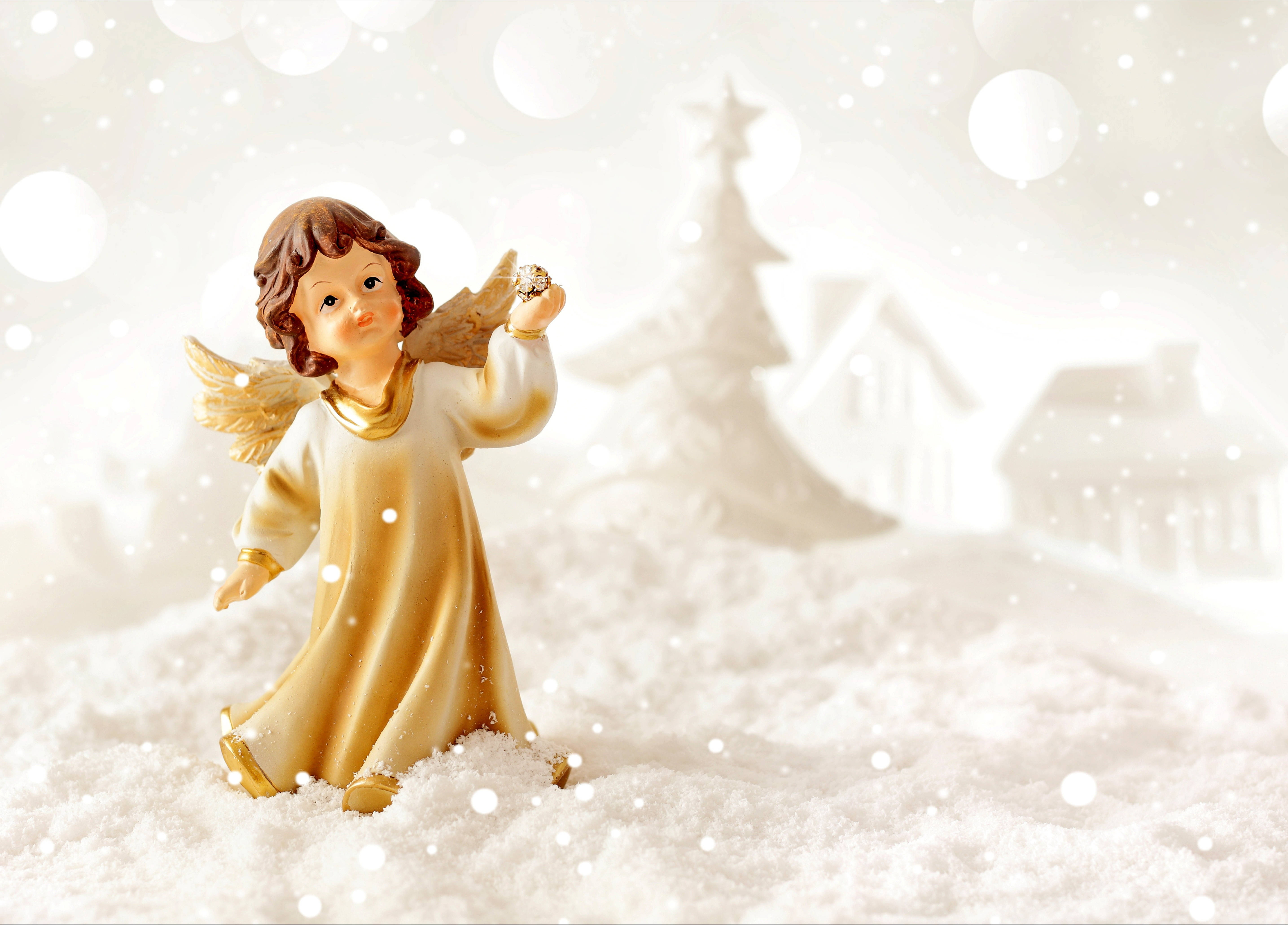 Anghel na Beige sa Pasko Wallpaper