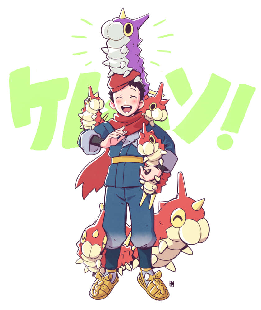 Anim na Wurmple at si Trainer Rei Wallpaper